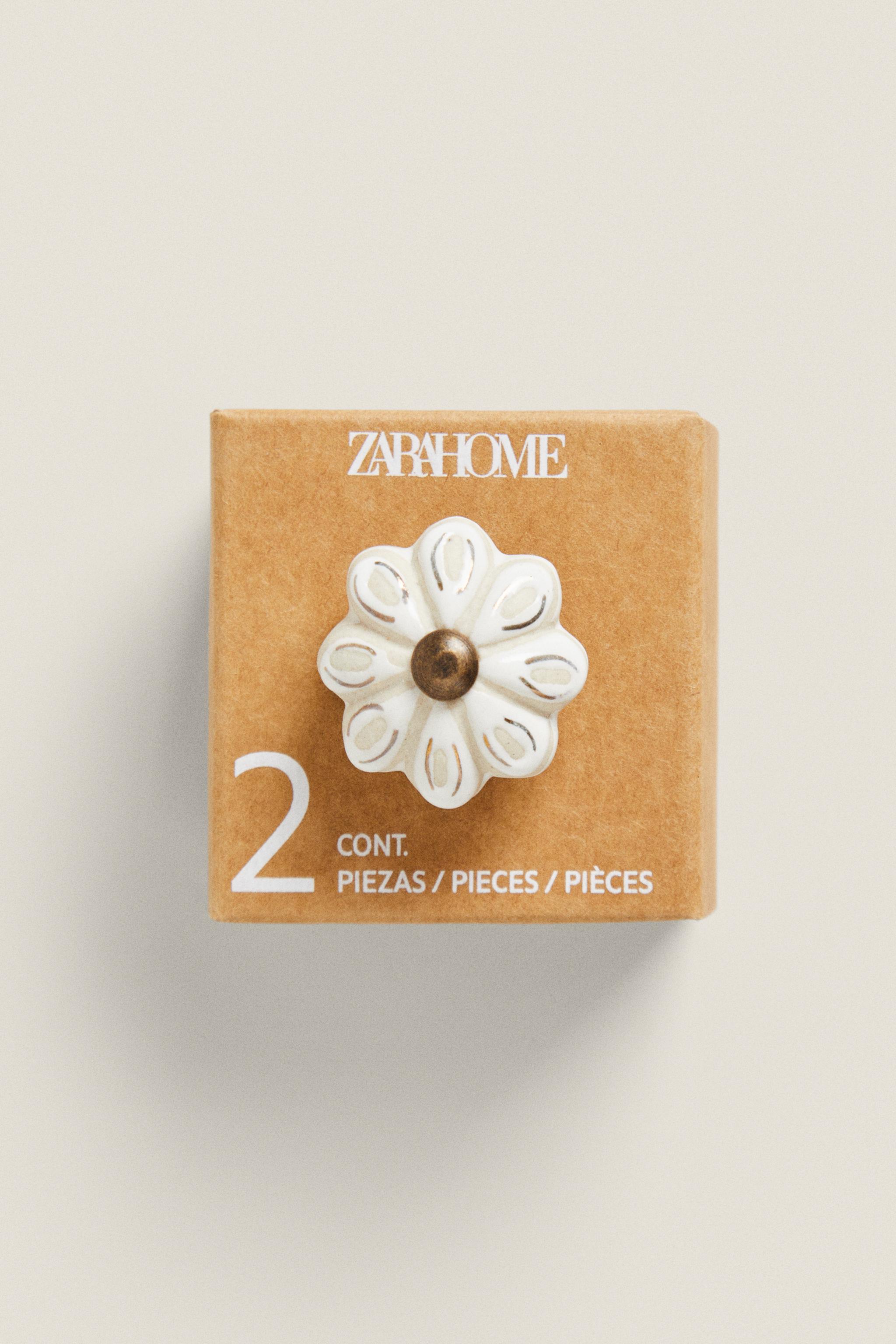 SET OF CERAMIC FLOWER KNOBS (SET OF 2)