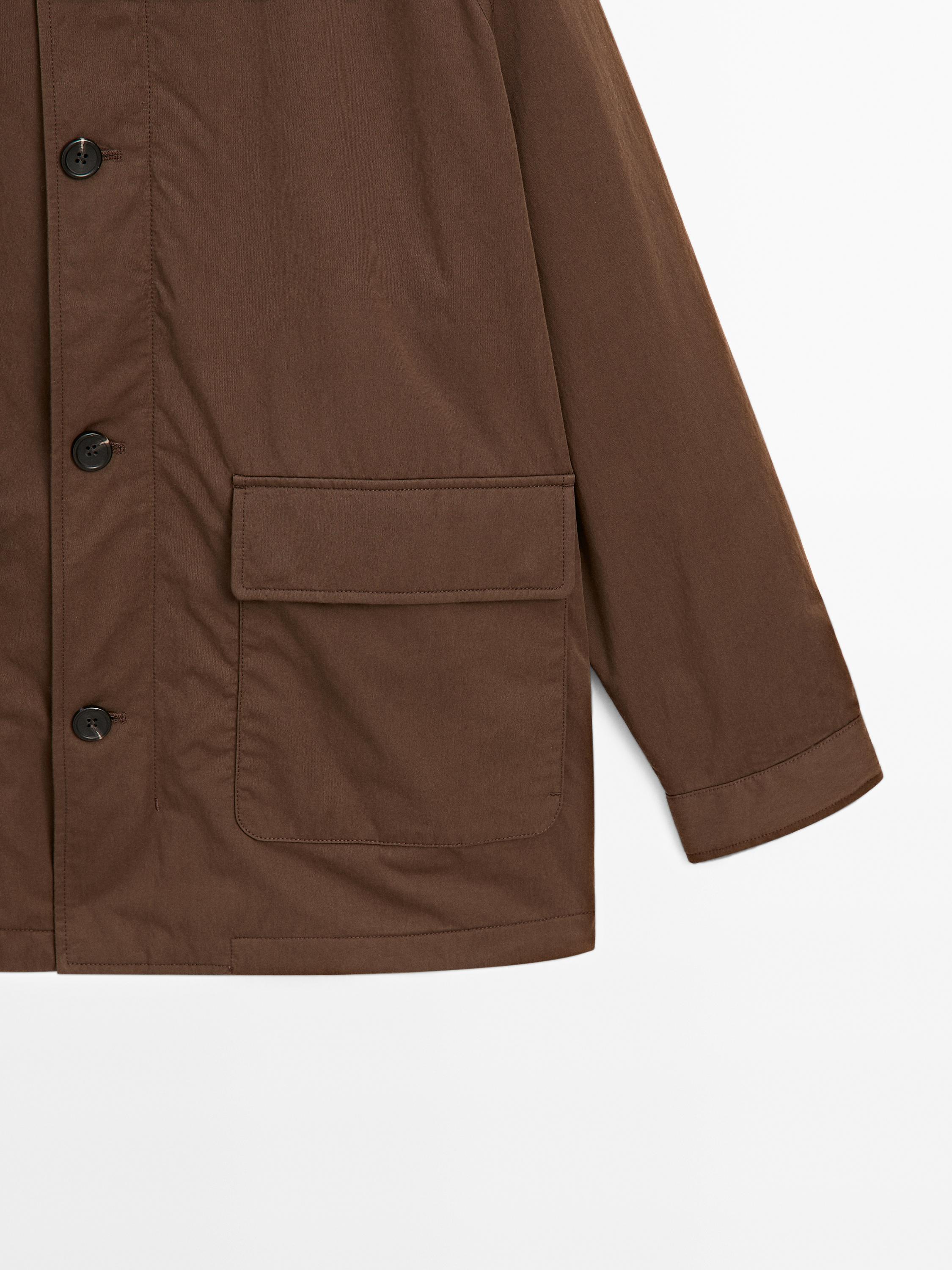 Short parka with collar detail