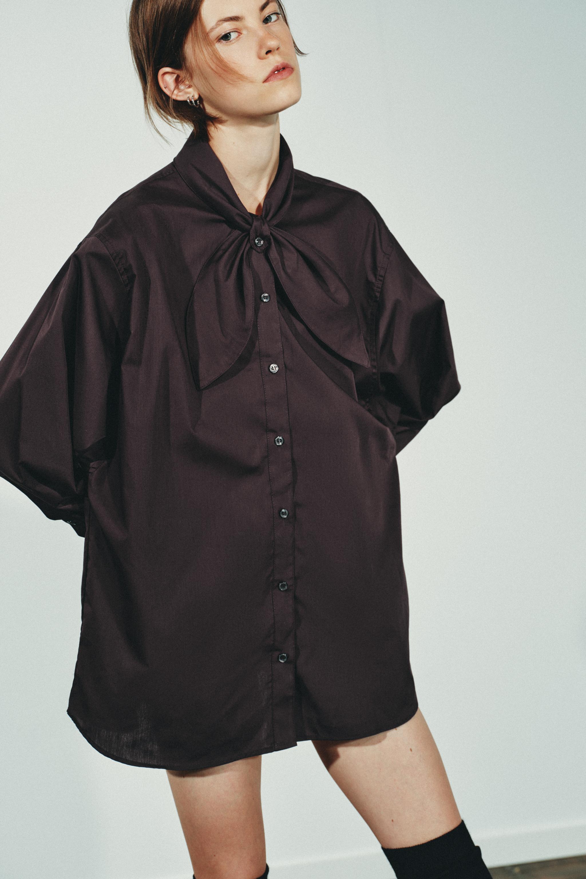 SCARF POPLIN SHIRT