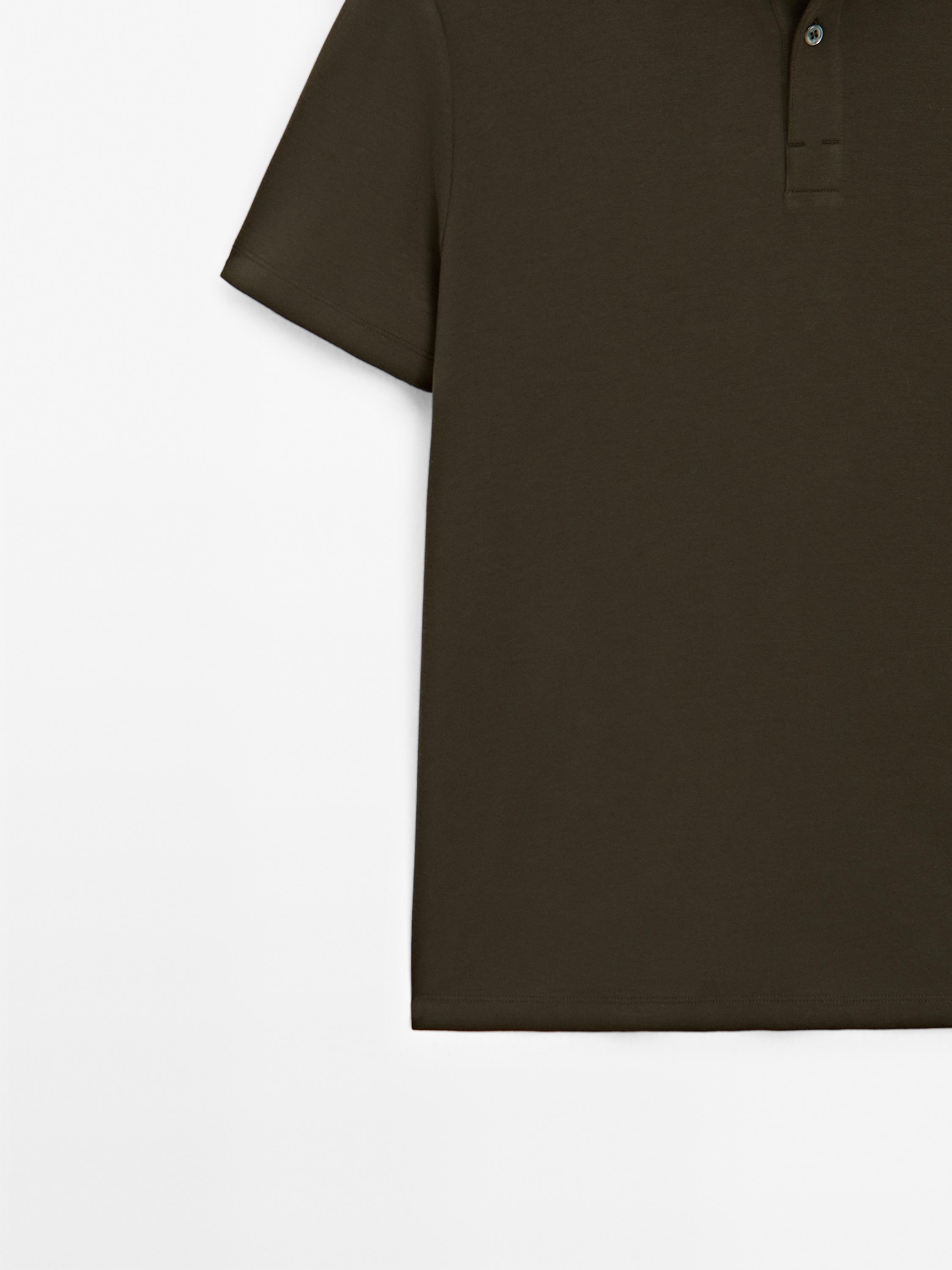 Cotton blend short sleeve polo shirt