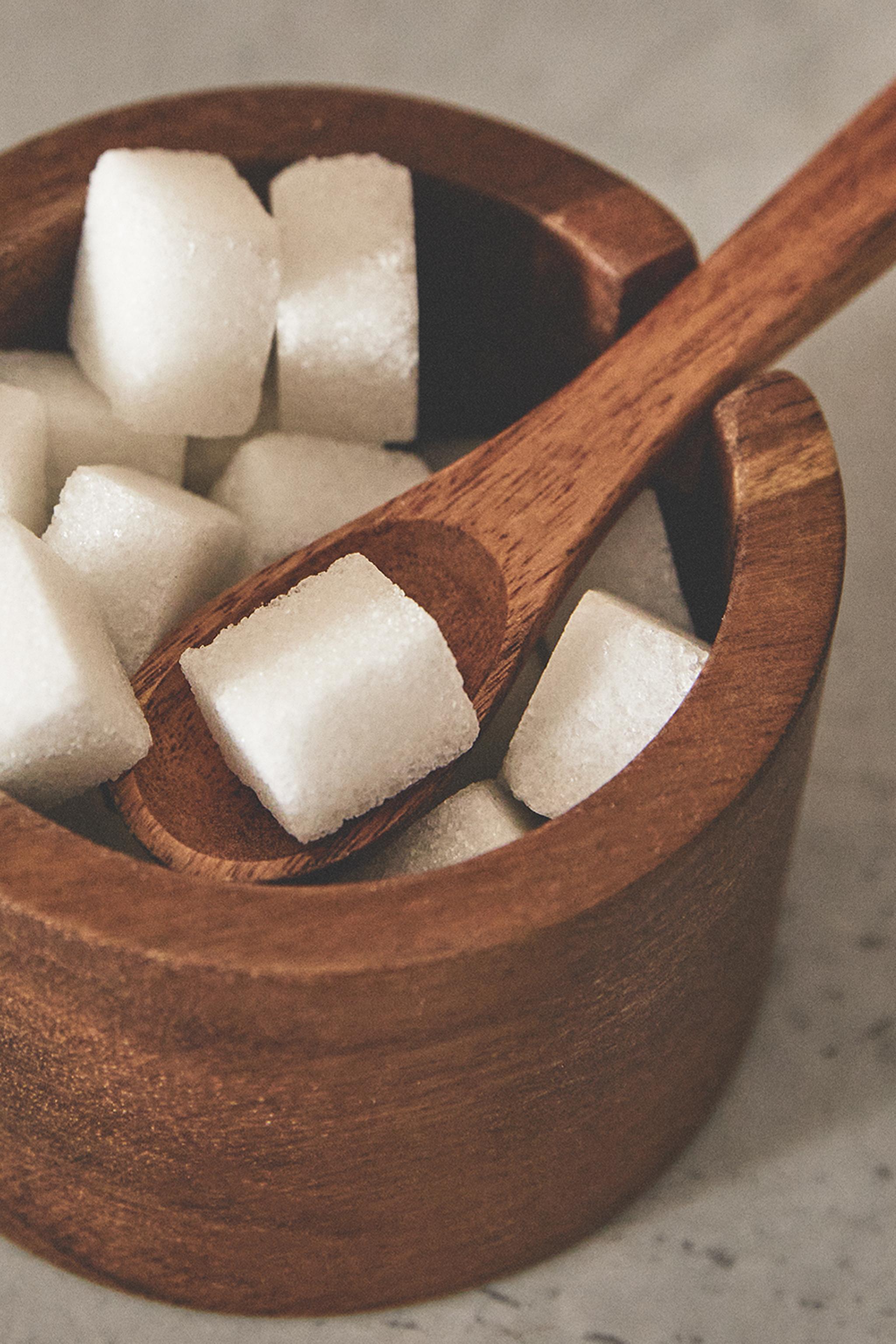 WOODEN SUGAR BOWL WITH SPOON