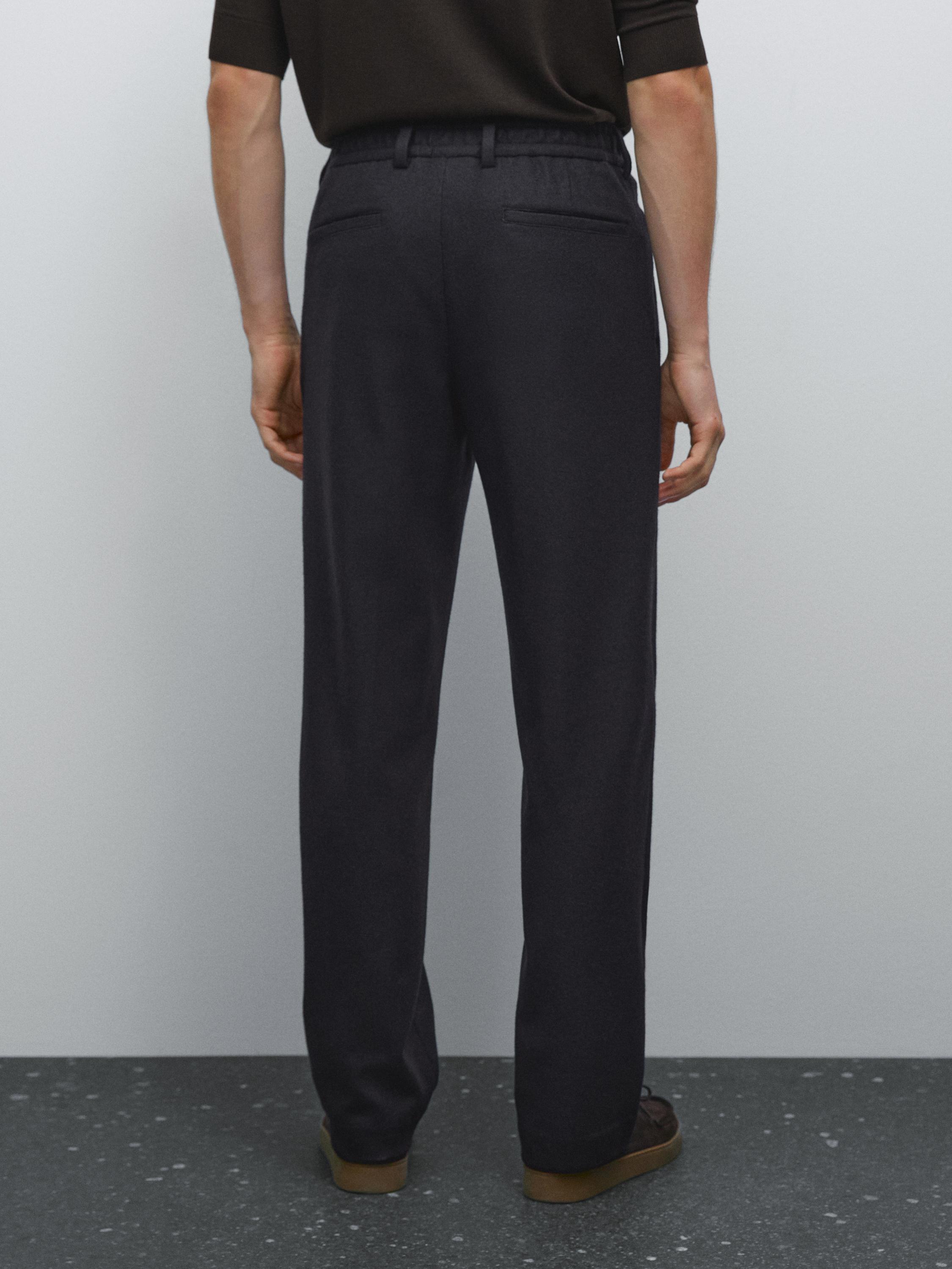 Wool blend suit trousers