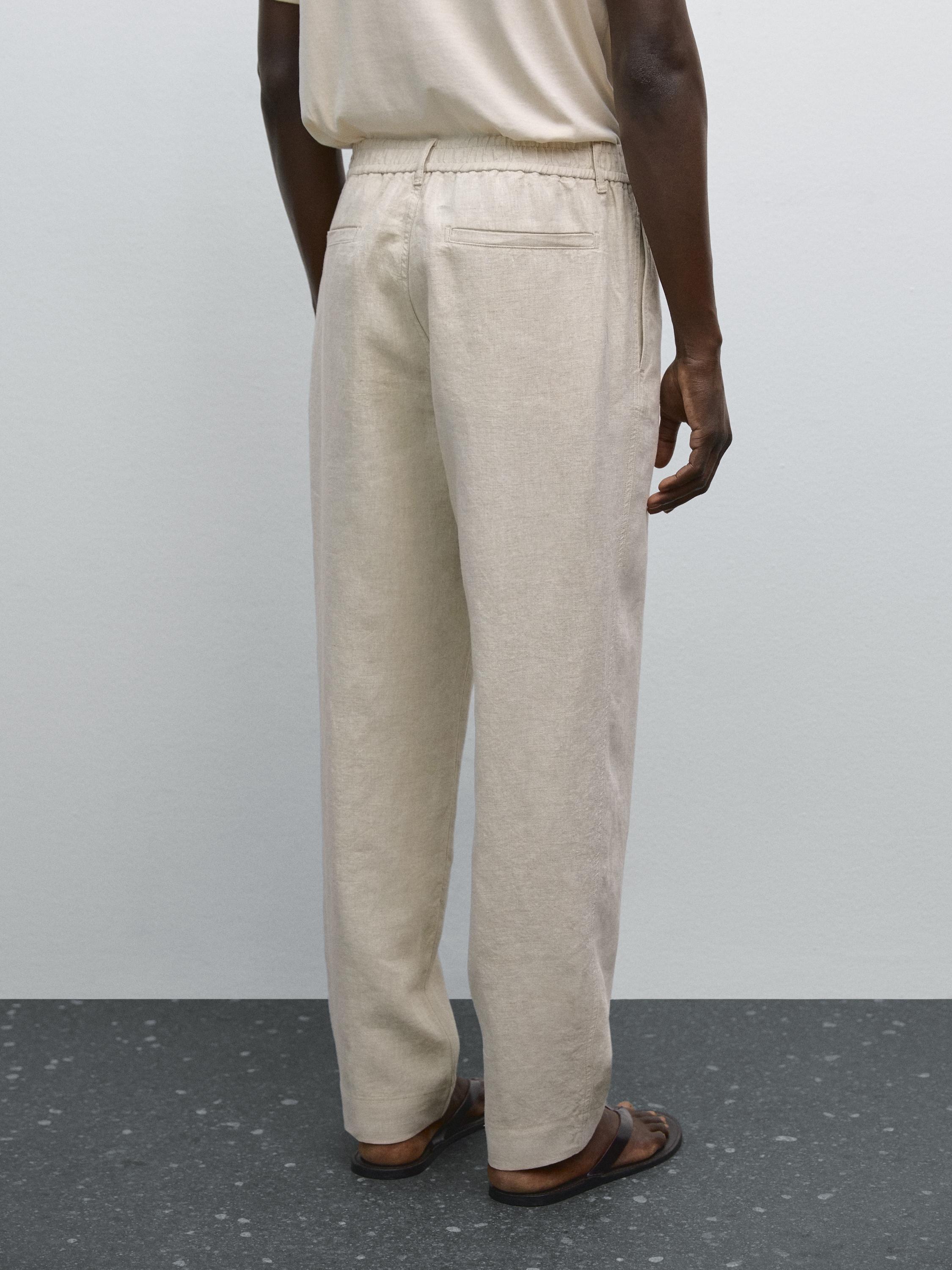 100% linen jogger fit trousers