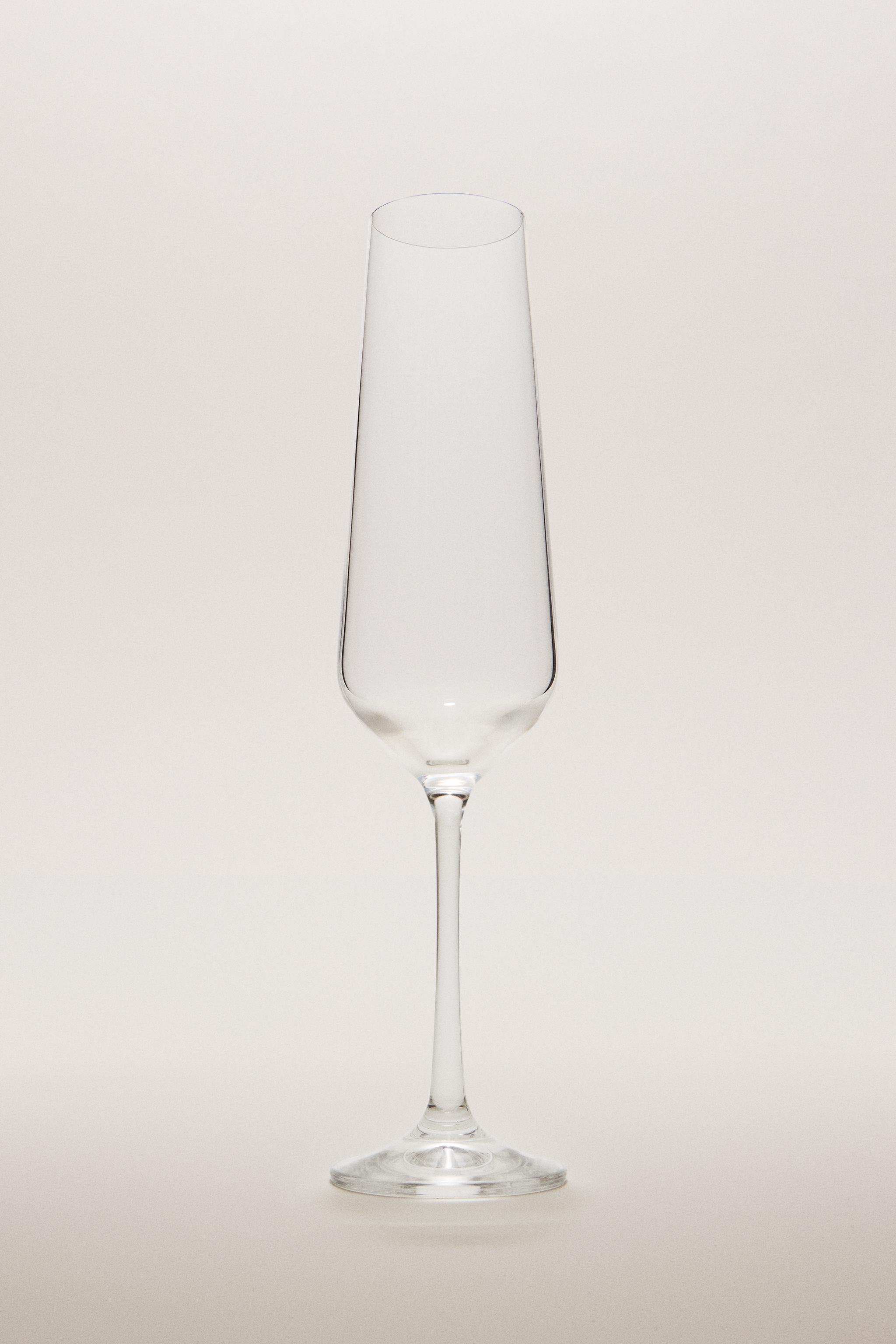 PLAIN BOHEMIA CRYSTAL FLUTE GLASS