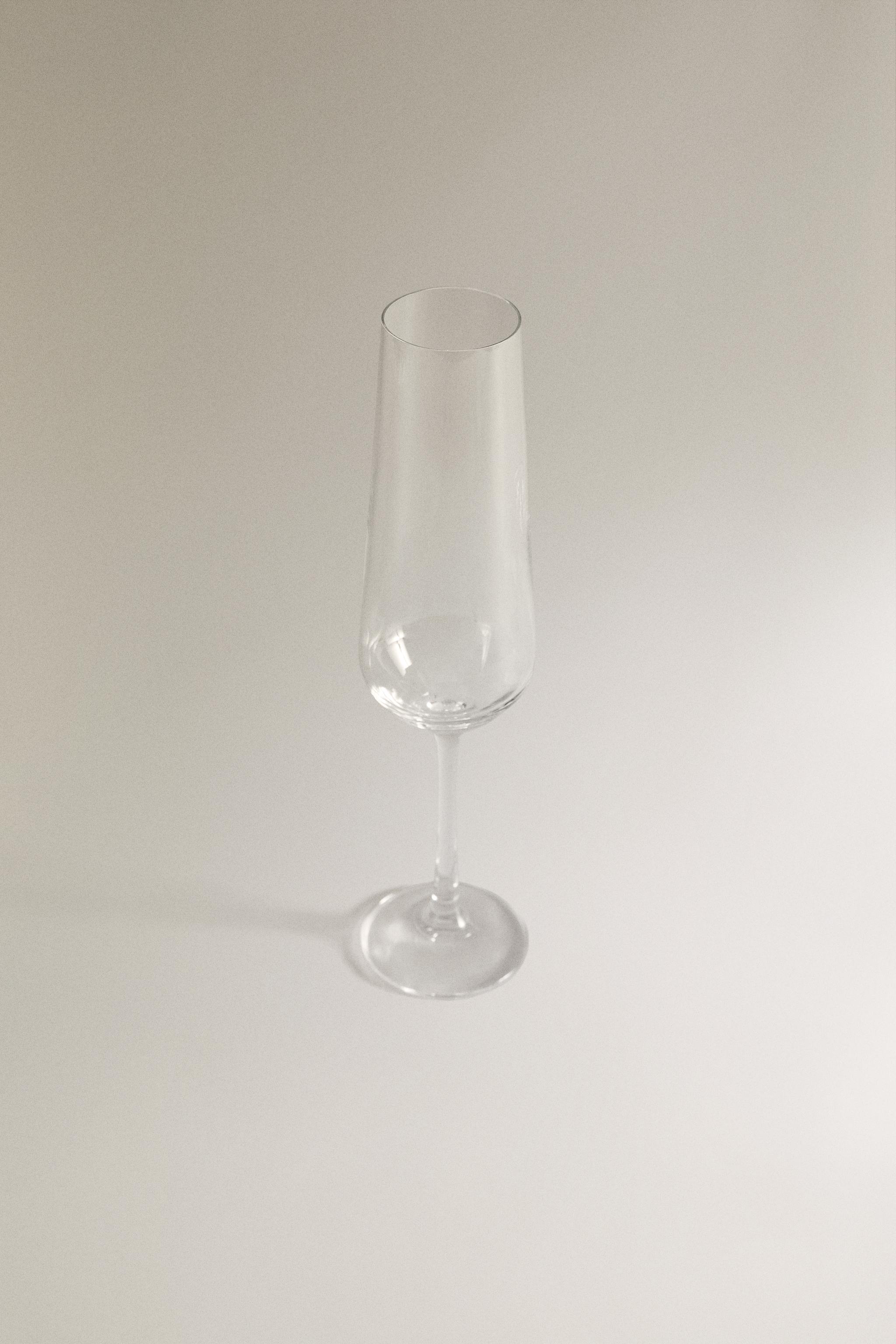 PLAIN BOHEMIA CRYSTAL FLUTE GLASS