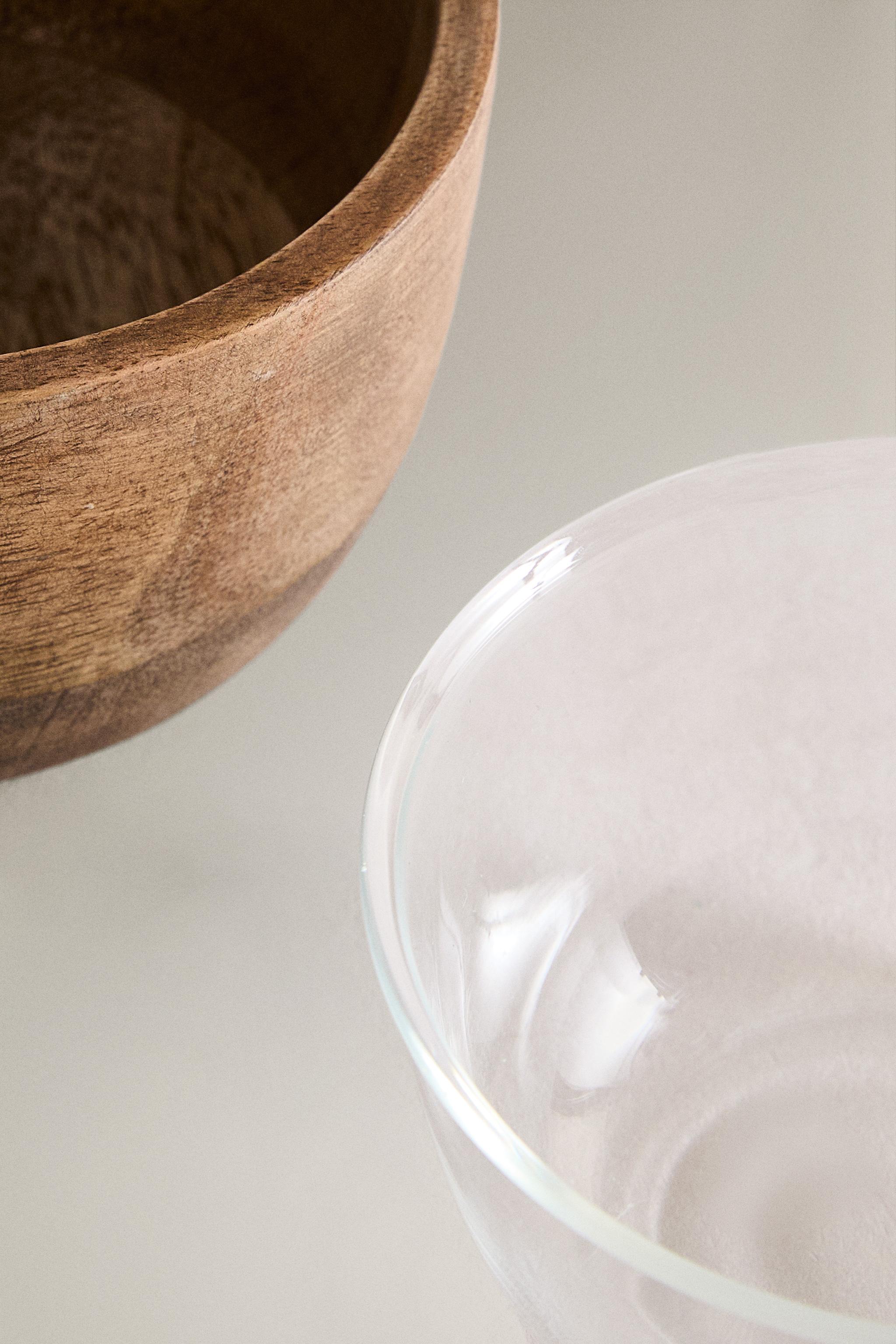 GLASS AND MANGO BOWL