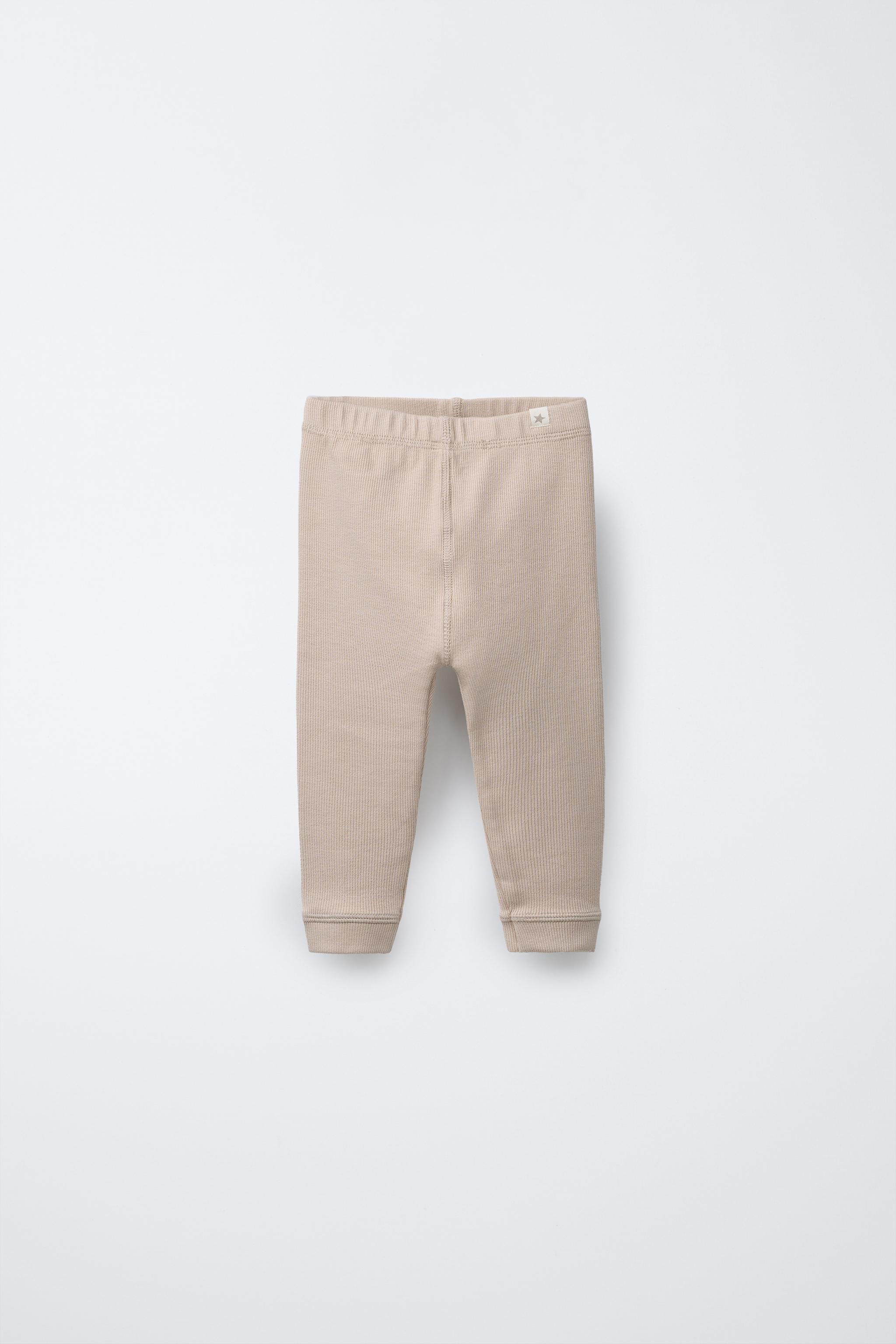 RIBBED LEGGINGS WITH LABEL