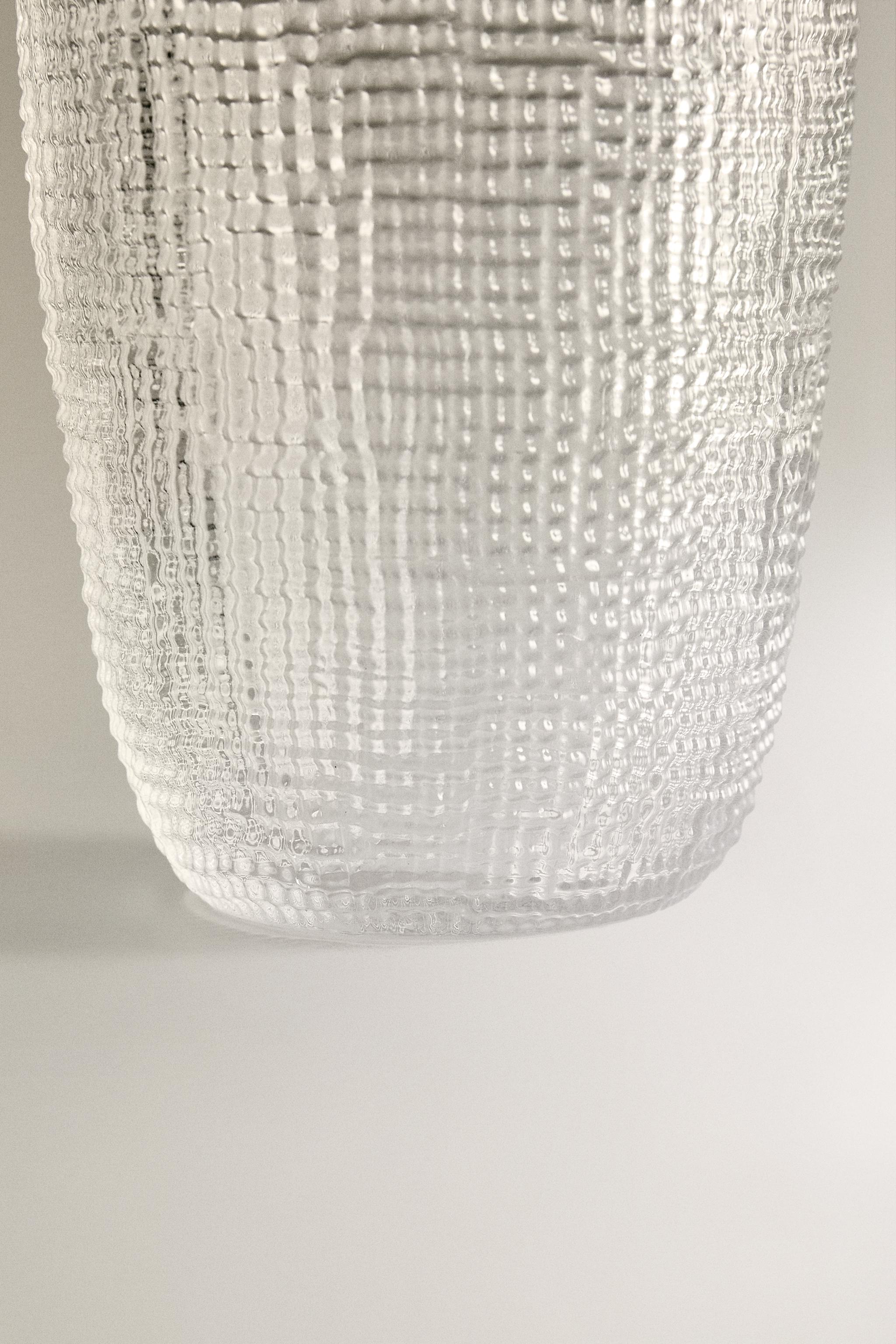 RAISED DESIGN GLASS TUMBLER