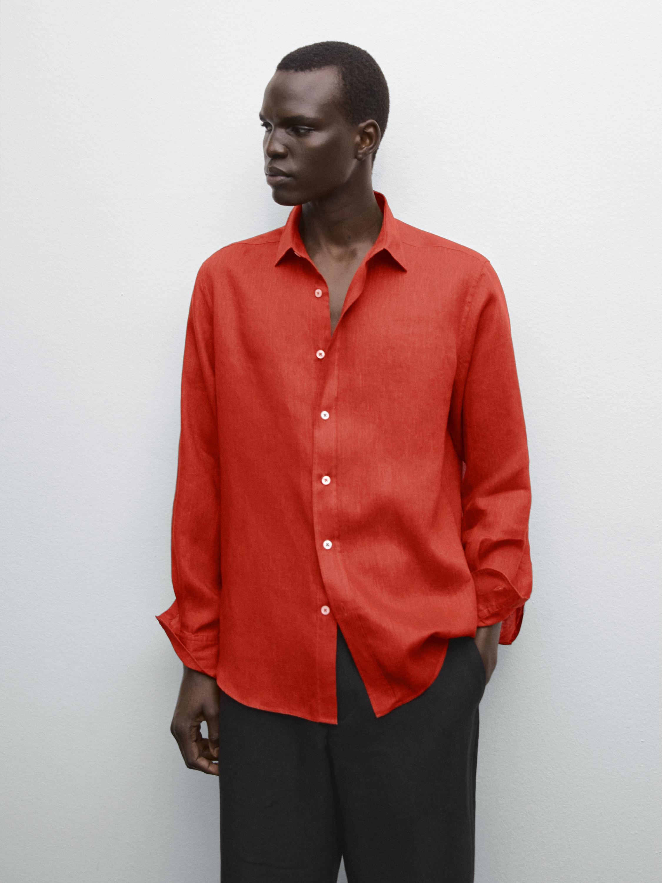 100% linen slim fit shirt