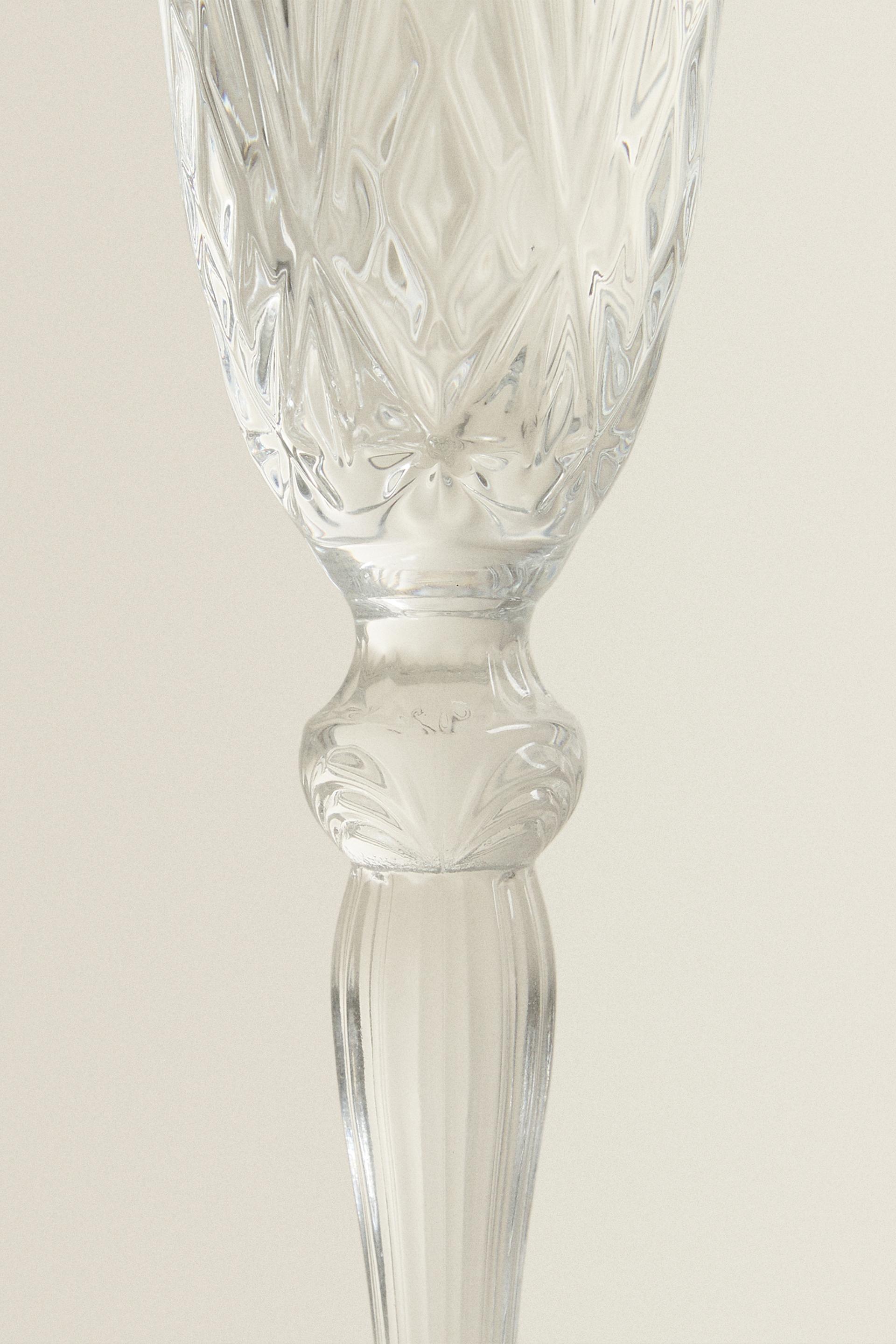 ENGRAVED CRYSTALLINE FLUTE GLASS