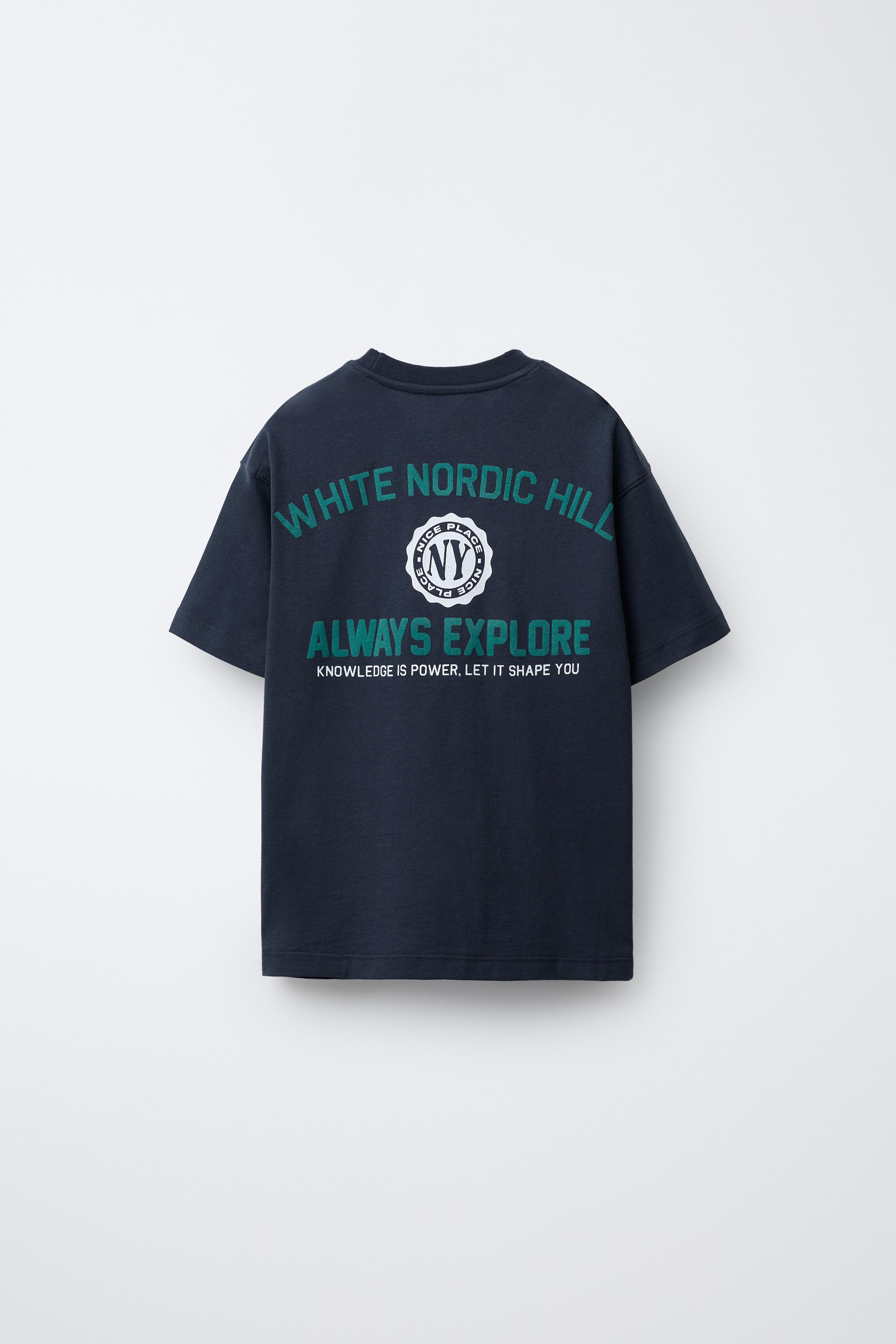 VARSITY FLOCKED TEXT T-SHIRT