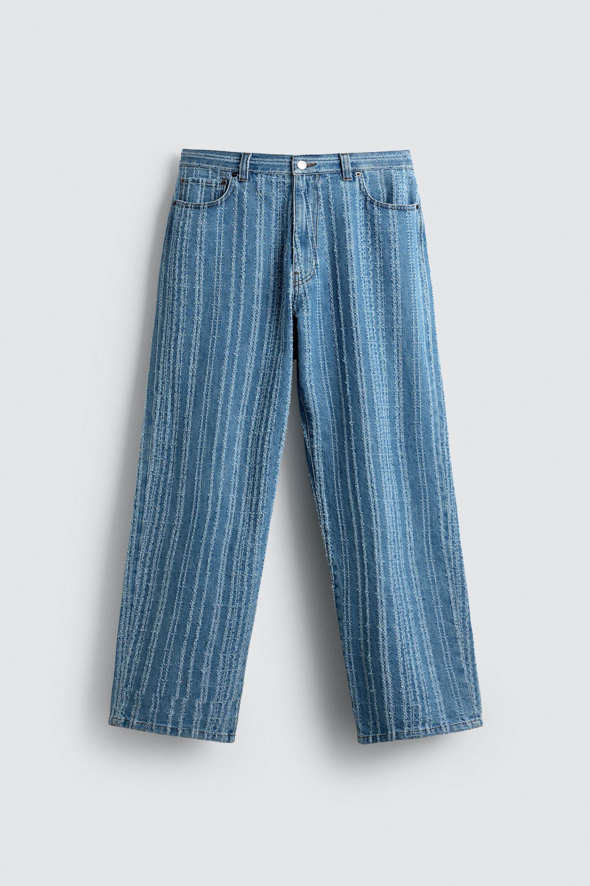 TEXTURED STRIPED JEANS