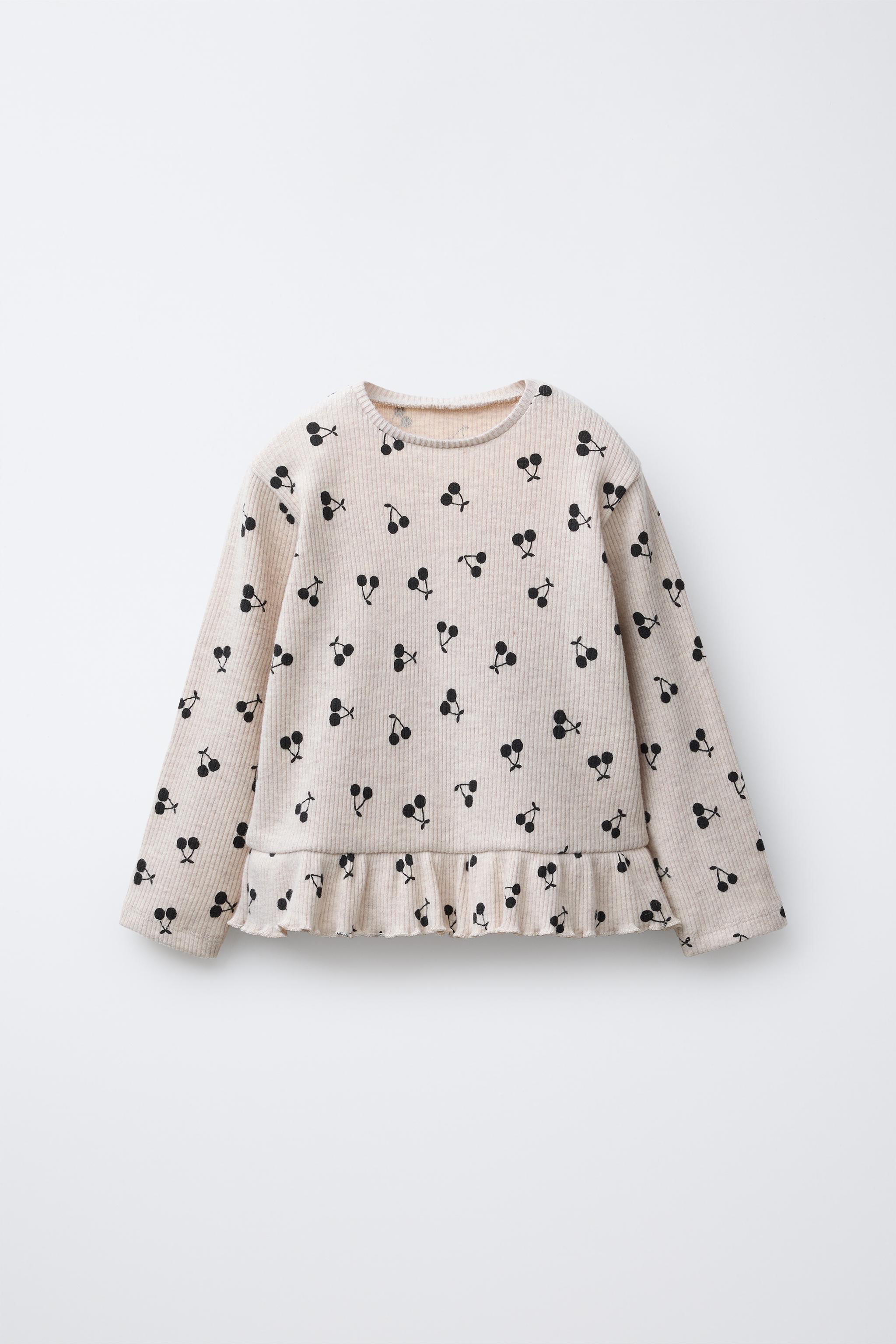 SOFT PRINTED RUFFLE T-SHIRT