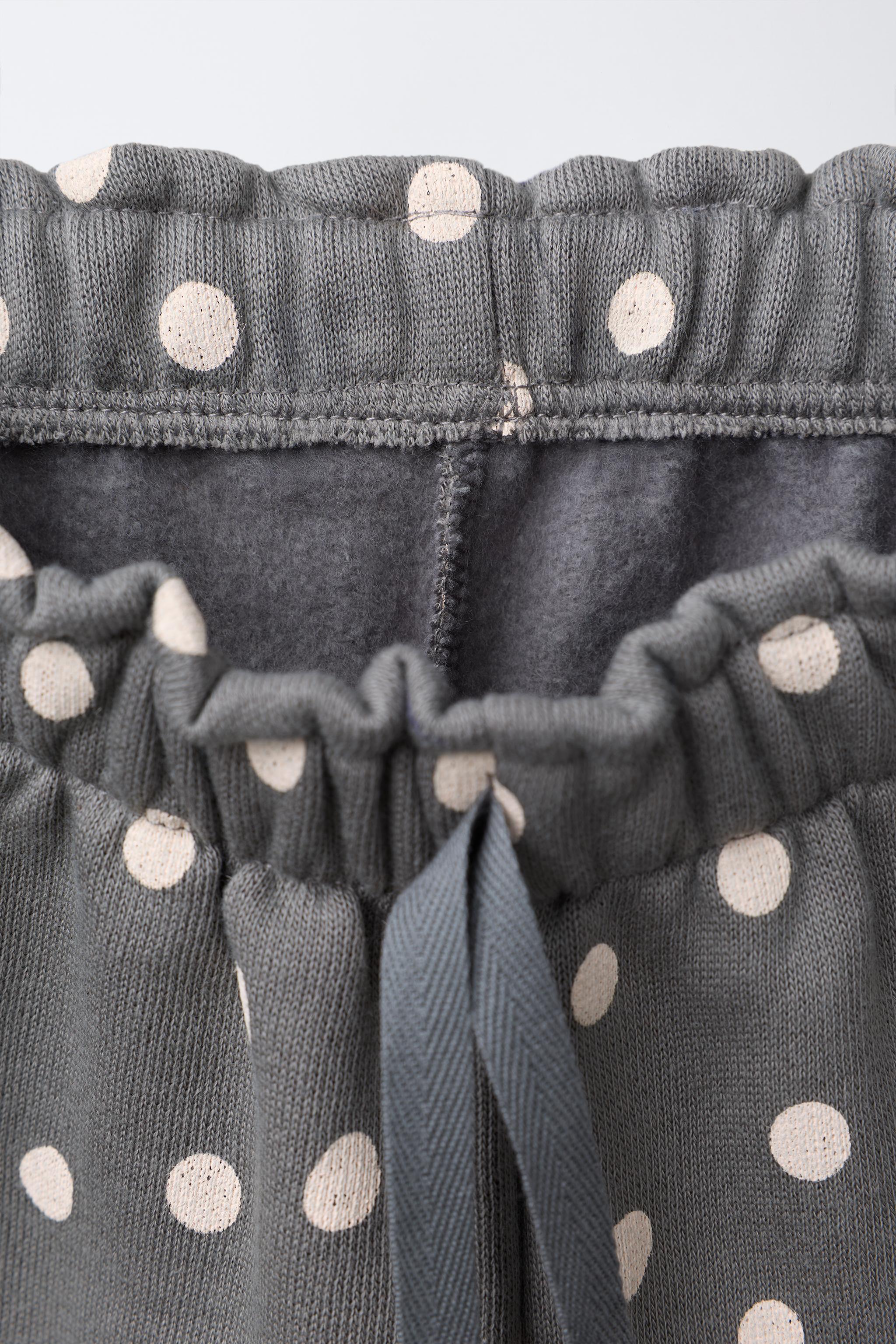 PRINTED PLUSH RUFFLE PANTS