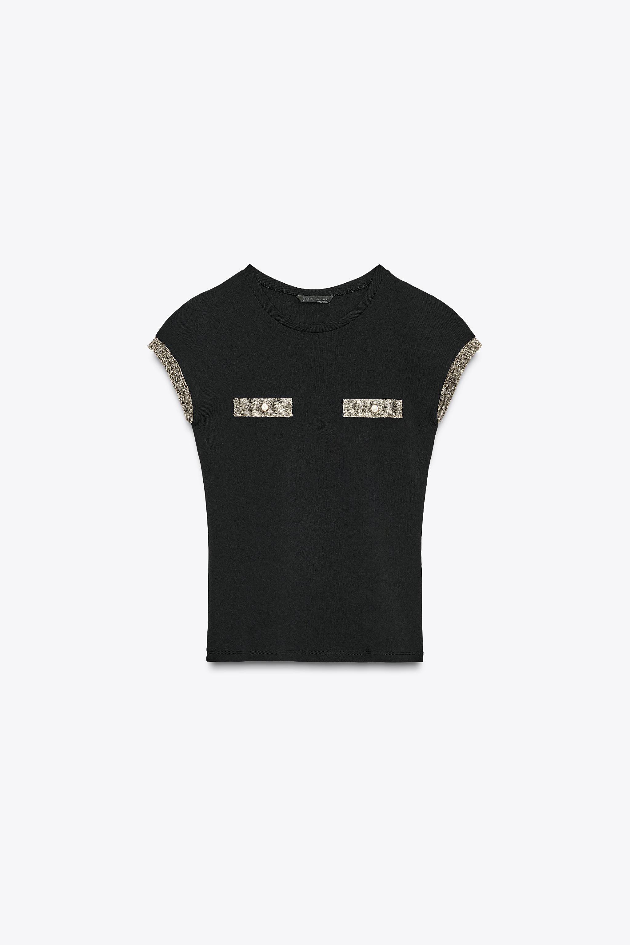 METALLIC THREAD T-SHIRT