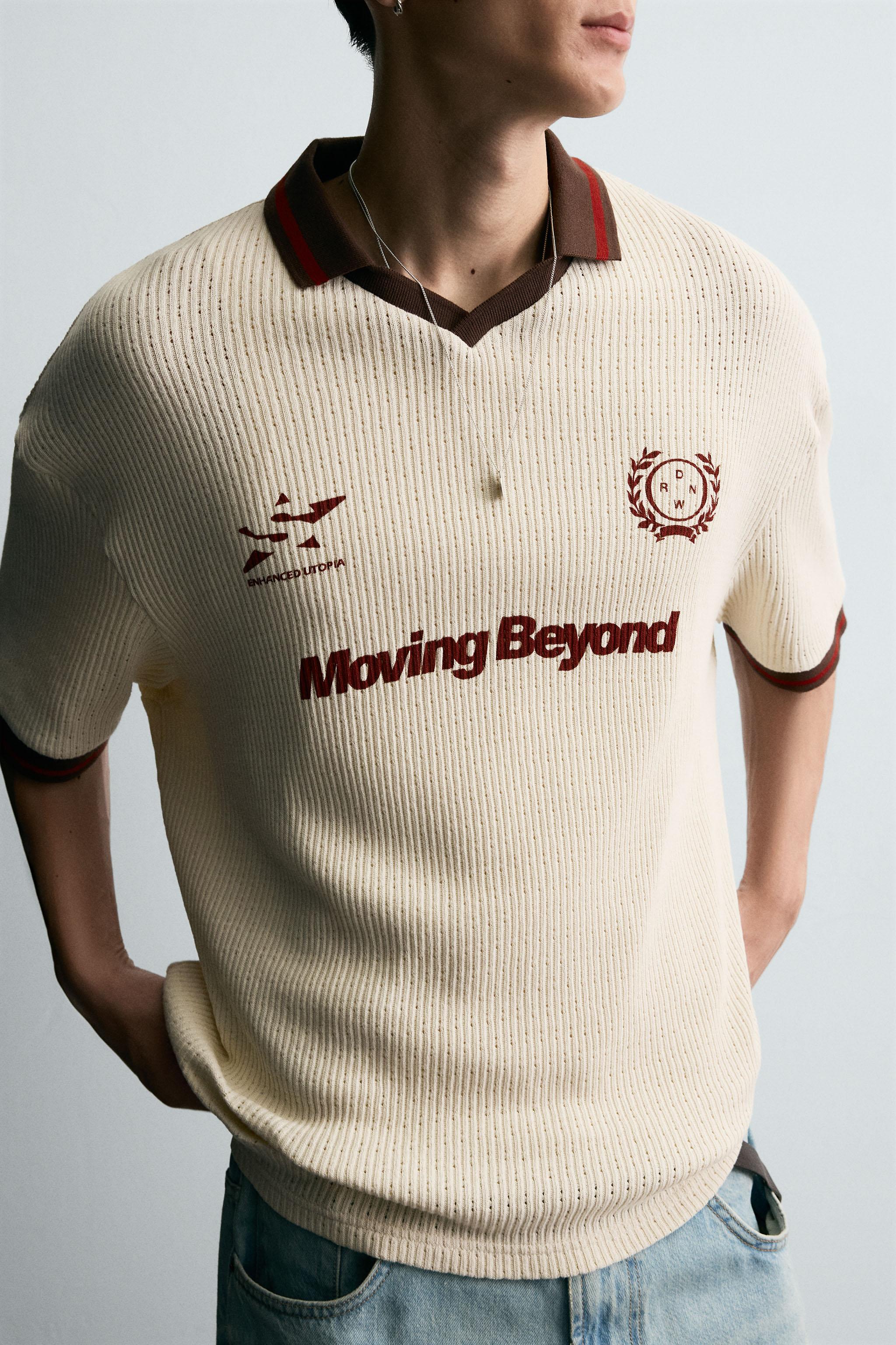 RETRO SOCCER TEXTURED POLO SHIRT