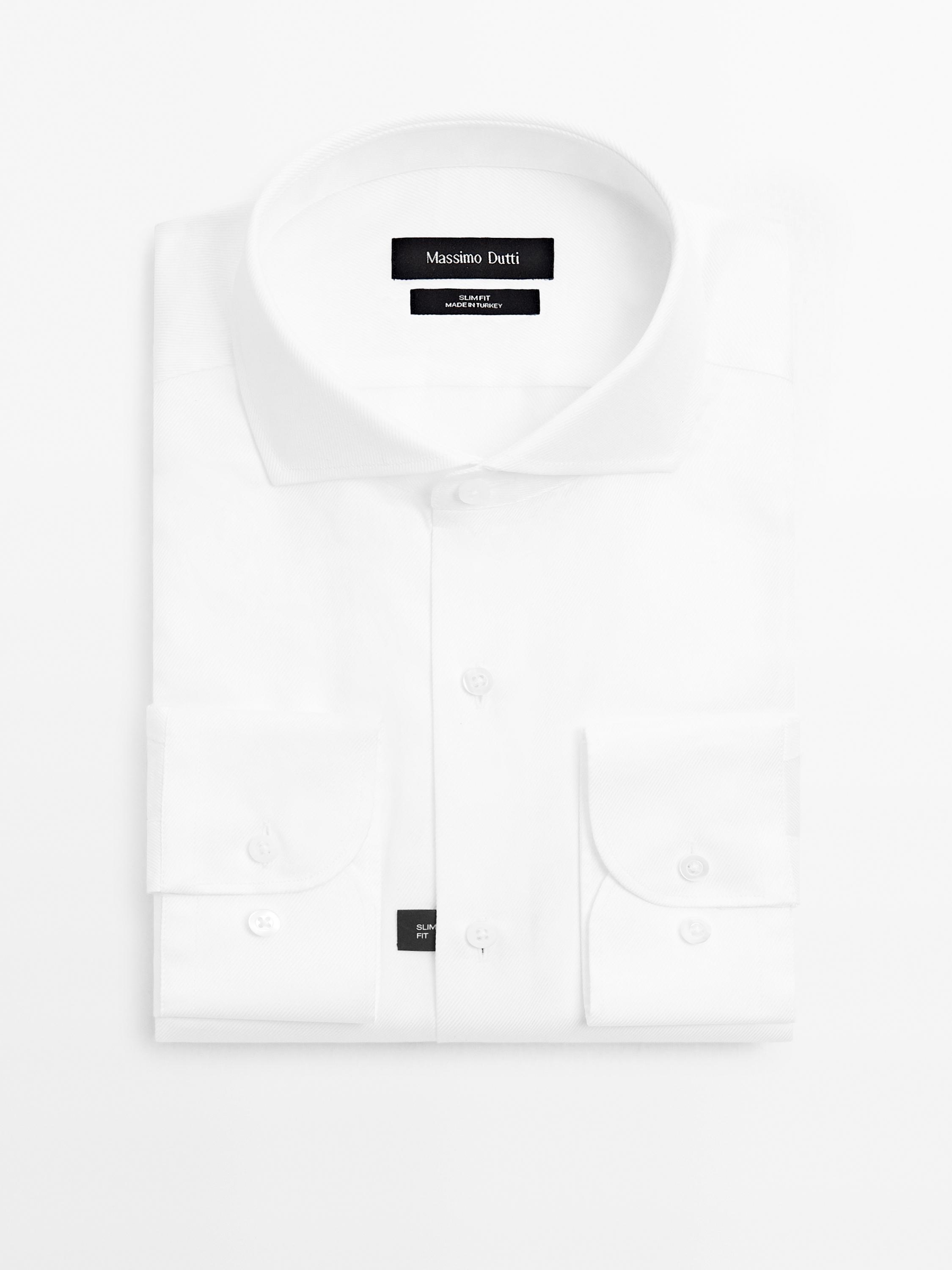 Slim fit 100% cotton twill shirt