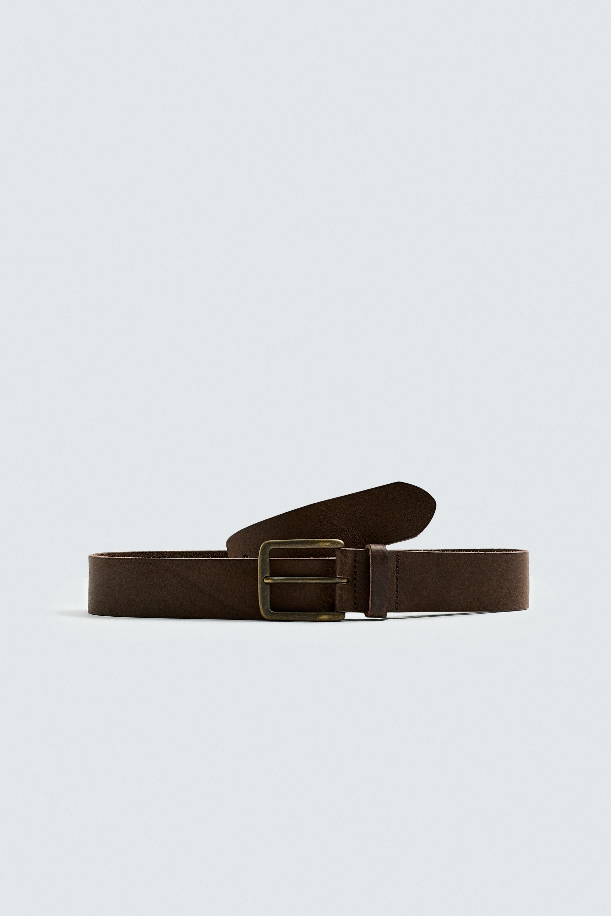 VINTAGE EFFECT LEATHER BELT
