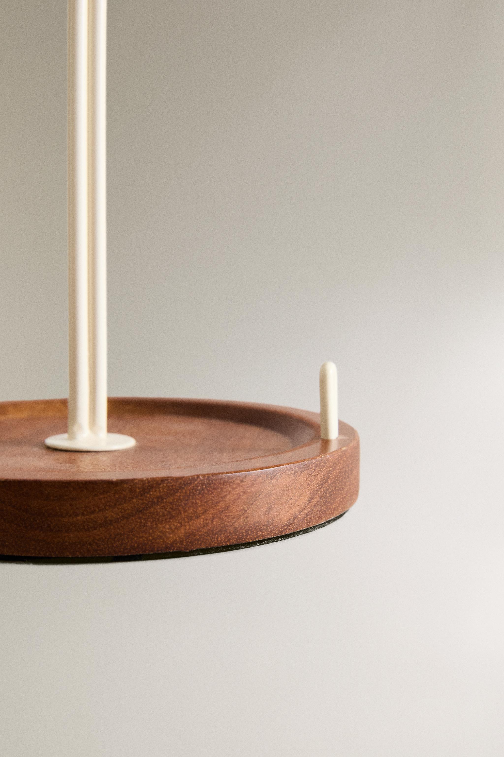 IRON AND WOOD KITCHEN ROLL HOLDER