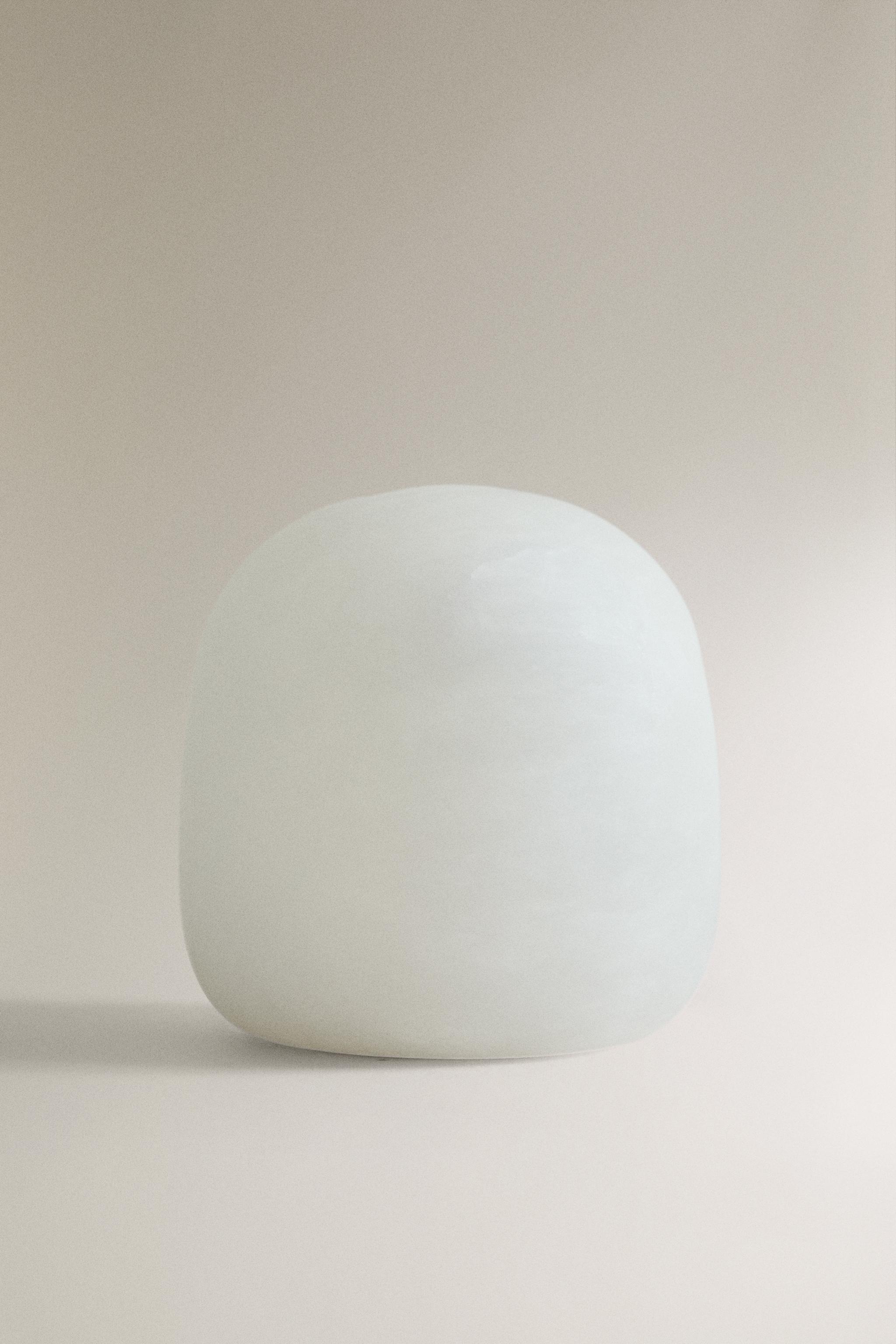 ALABASTER SEMI-OVAL TABLE LAMP