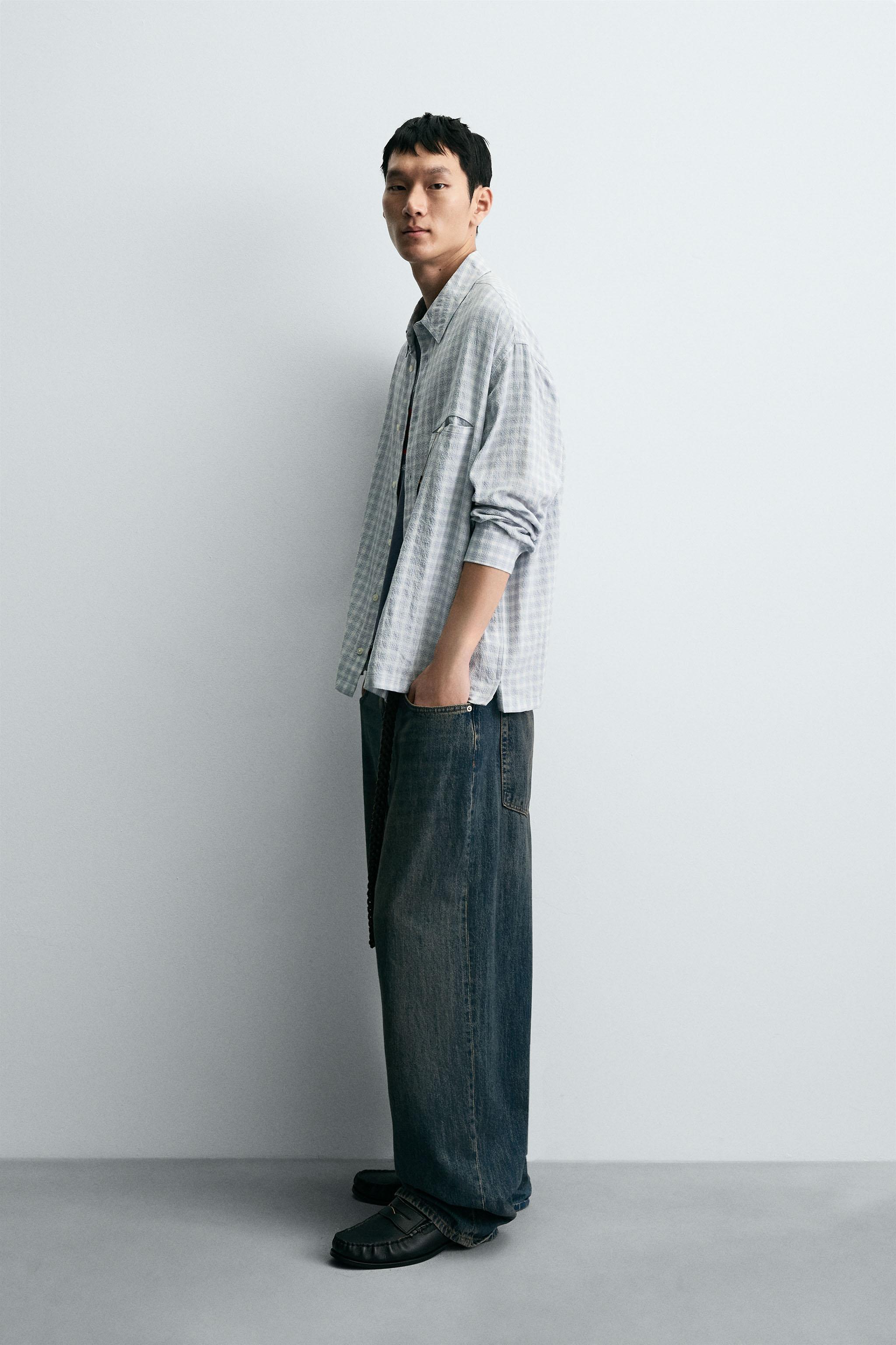 TEXTURED PLAID SHIRT