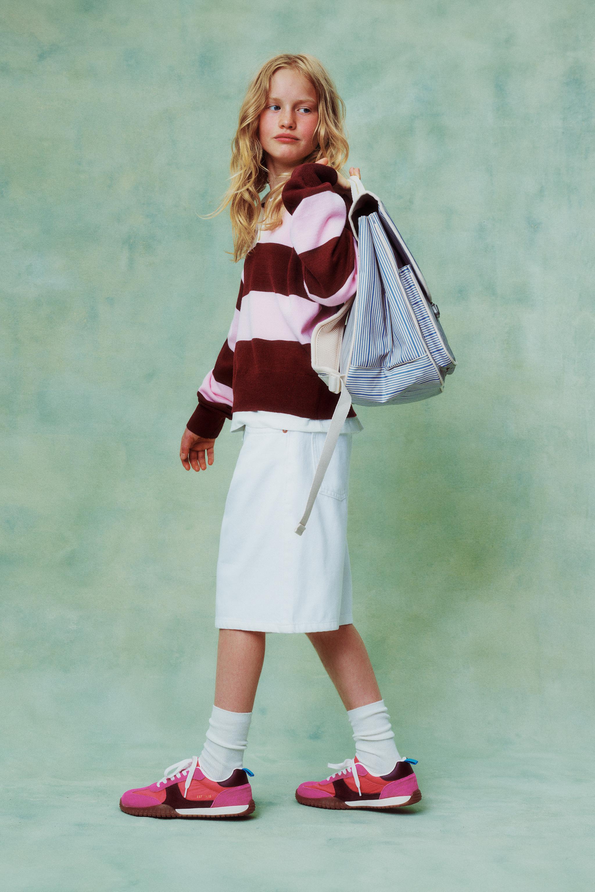 STRIPED SCHOOL SATCHEL
