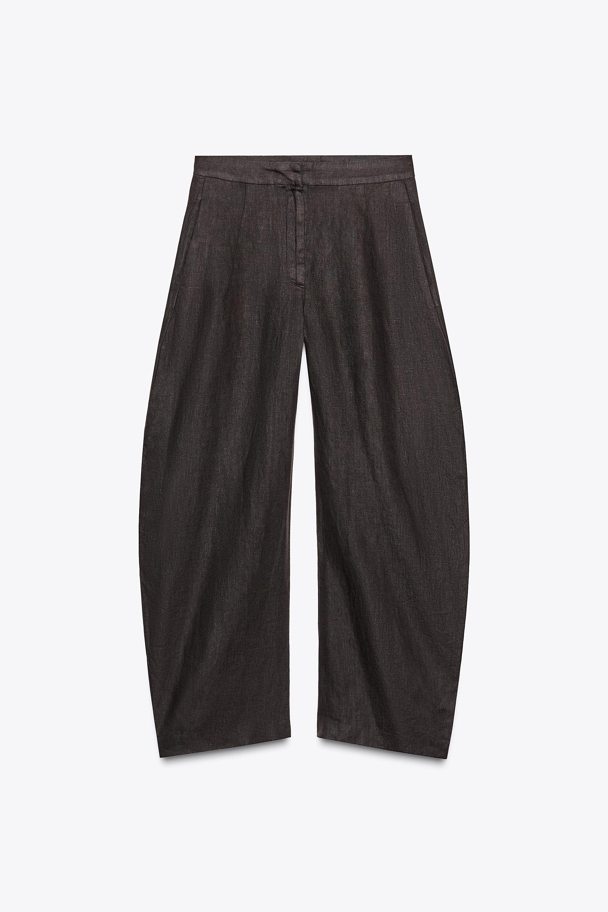 100% LINEN BALLOON PANTS ZW COLLECTION