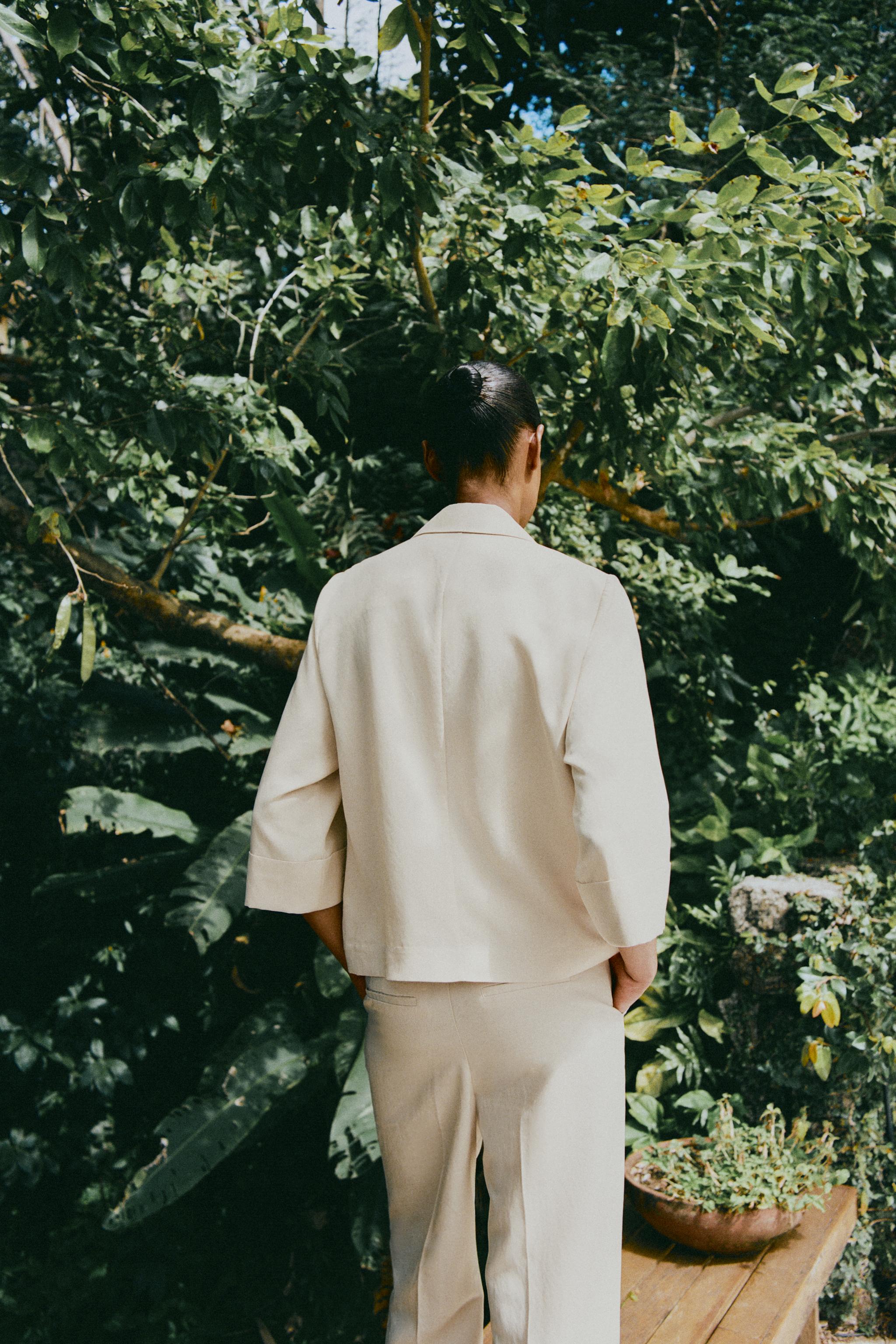 STRAIGHT LEG ELASTIC WAIST PANTS