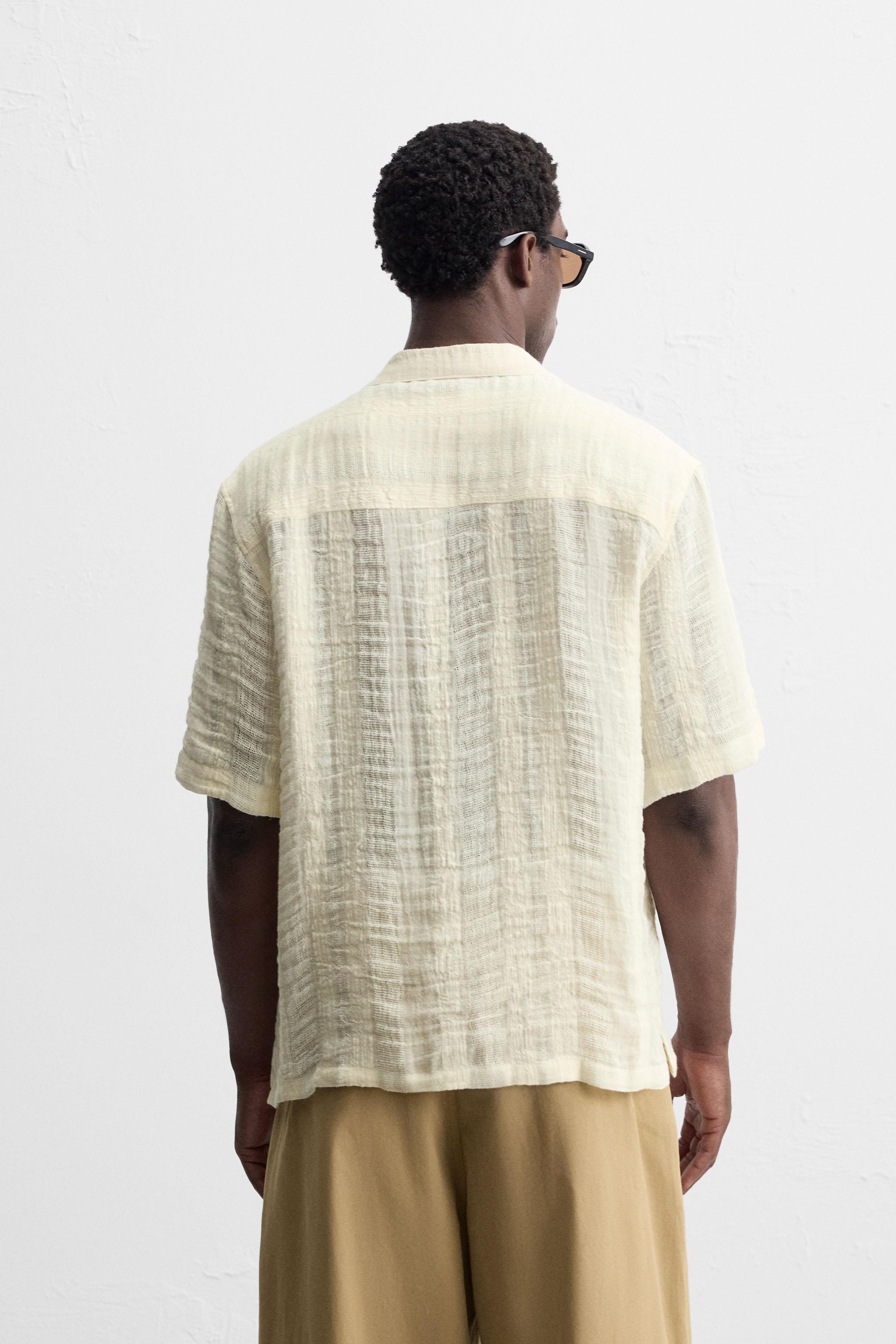 COTTON LINEN JACQUARD SHIRT