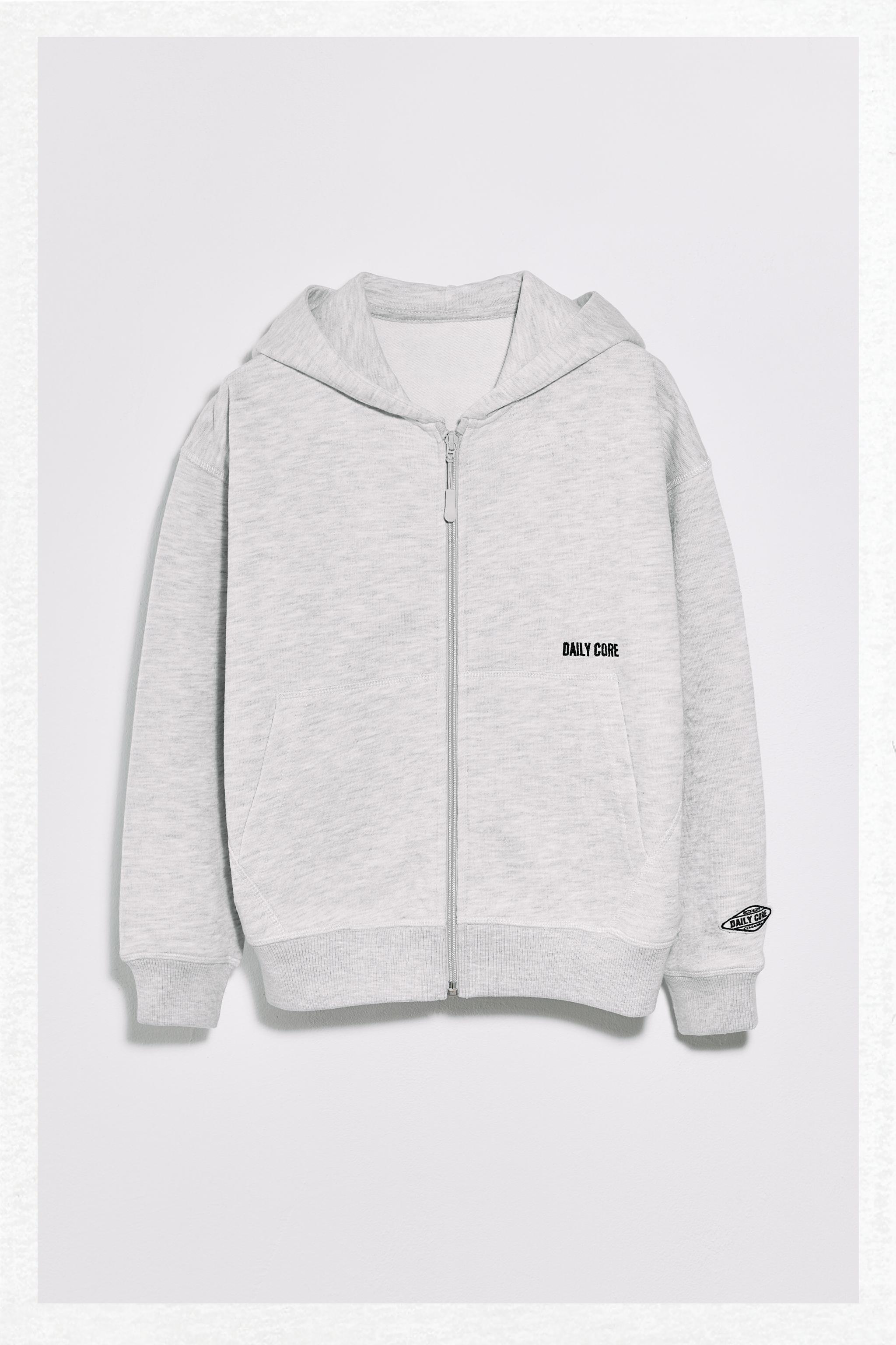 EMBROIDERED TEXT HOODED SWEATSHIRT