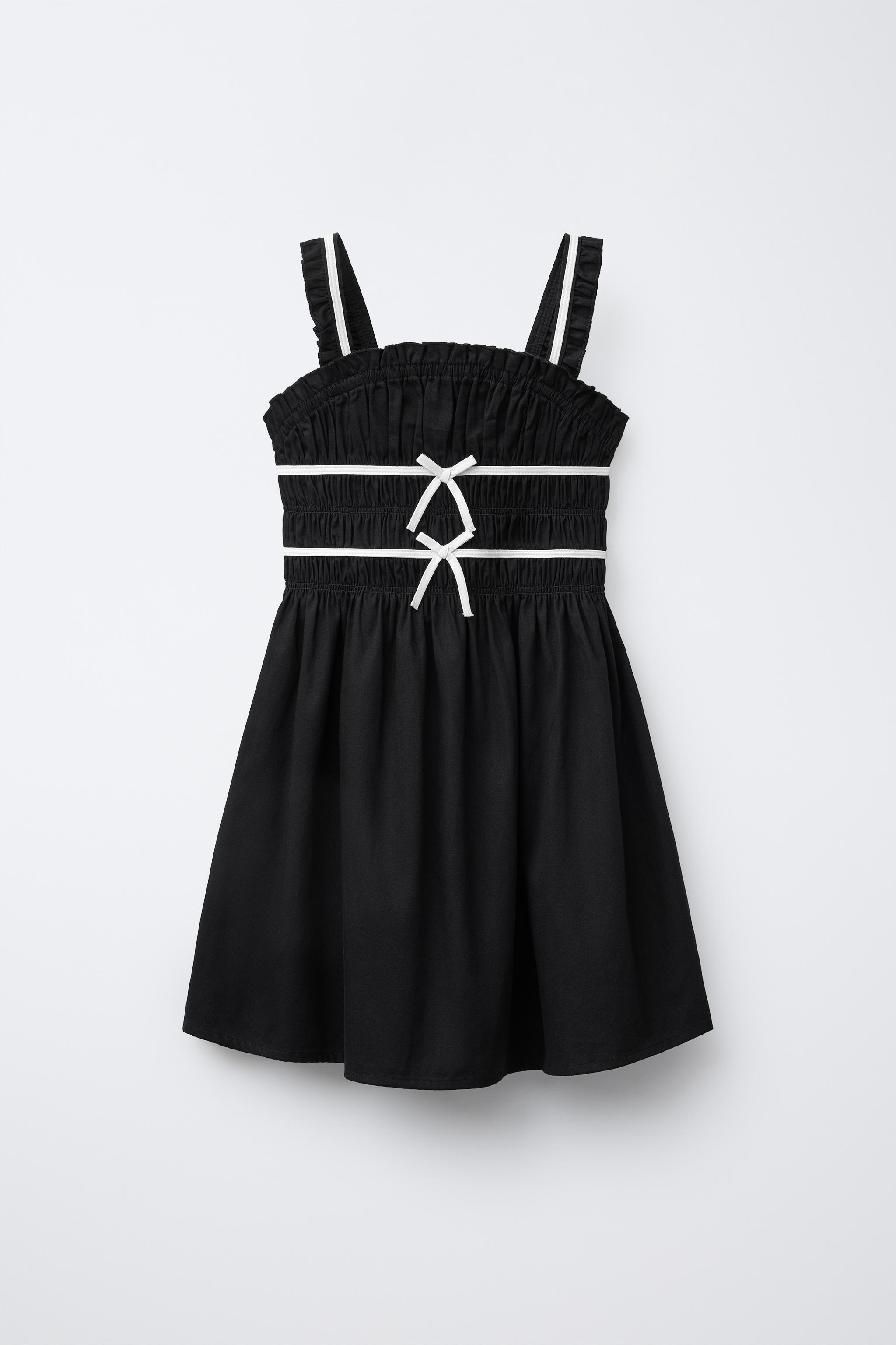 CONTRAST PIPING BOW DRESS