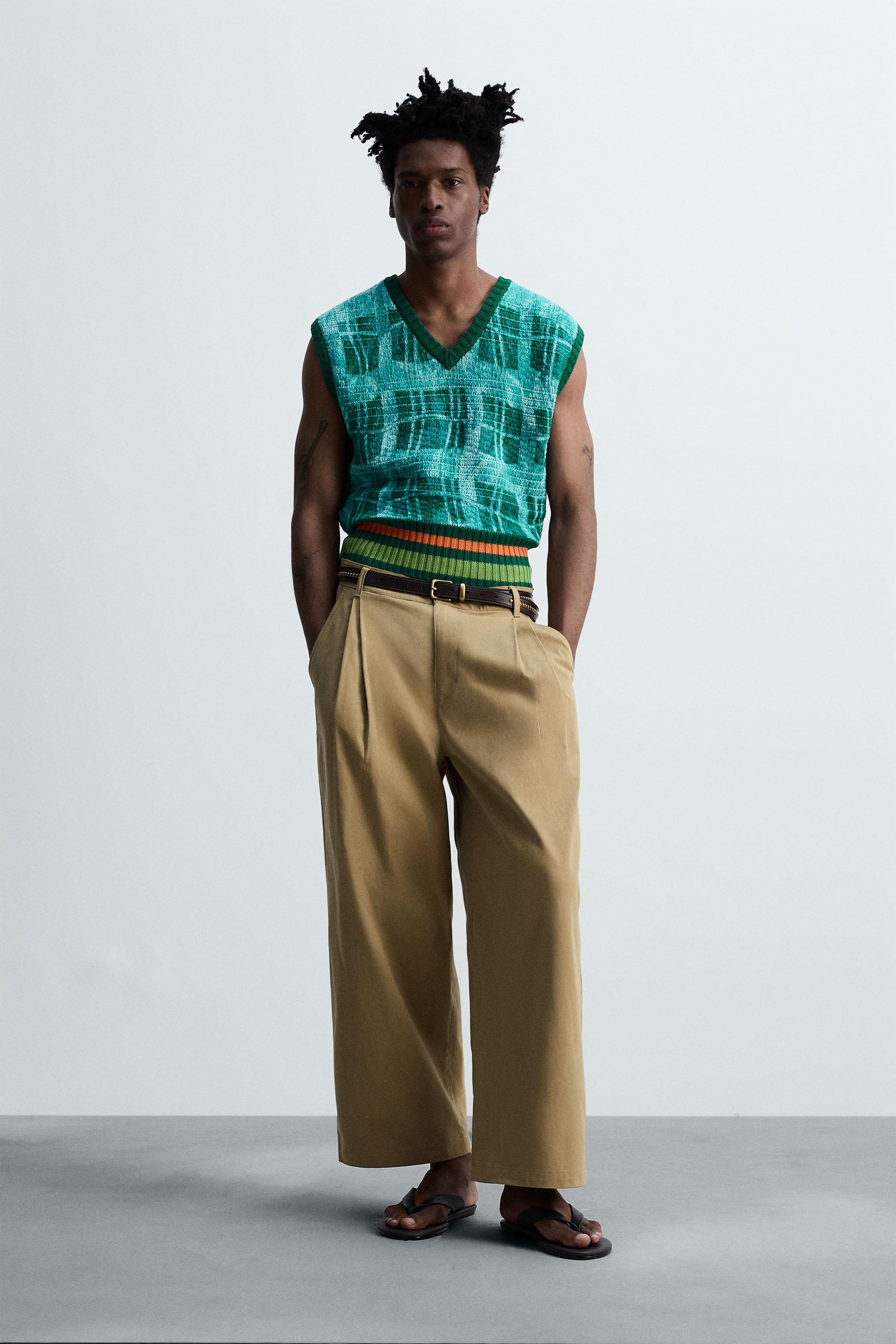 PLEATED WIDE FIT PANTS