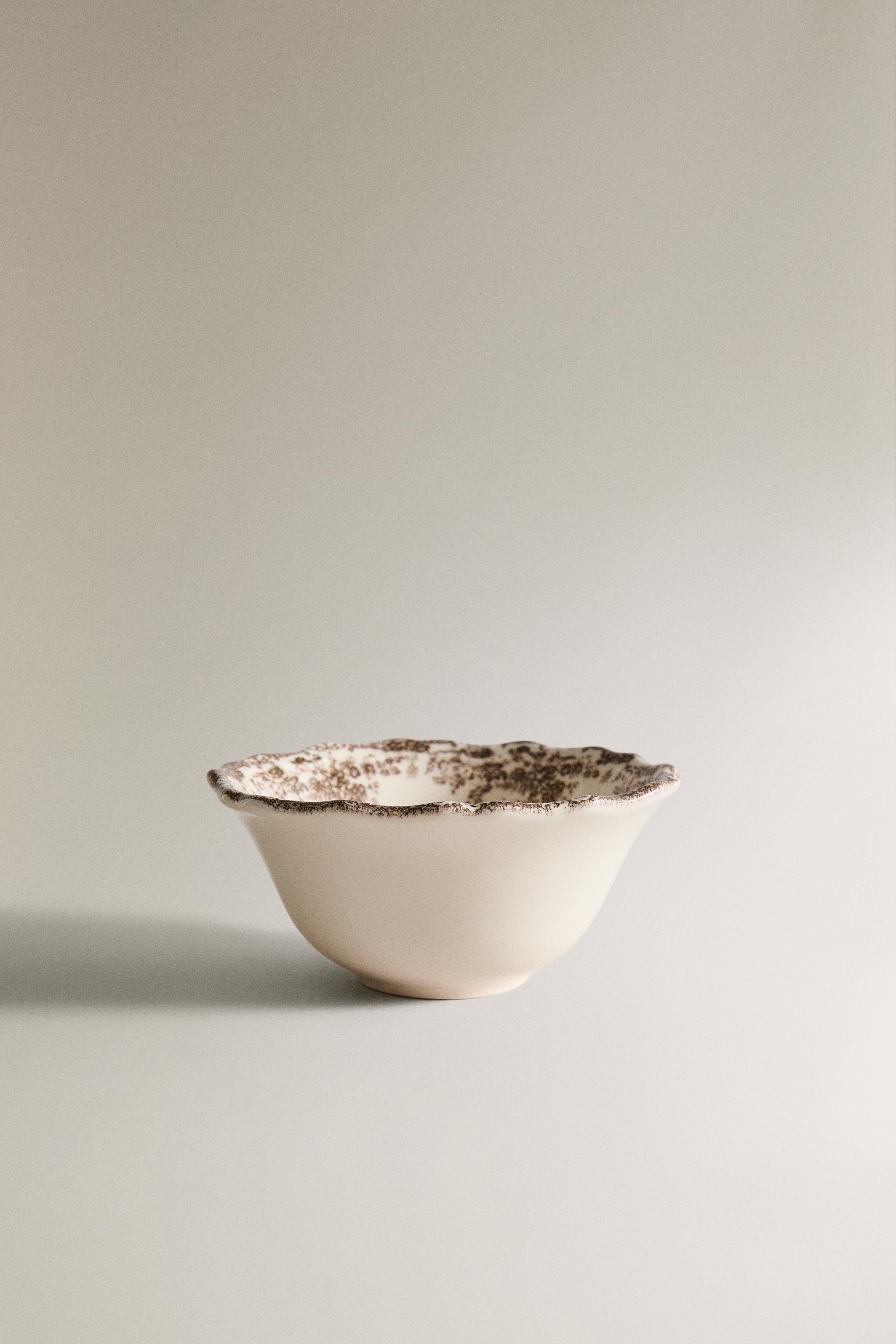 FLORAL EARTHENWARE SNACK BOWL