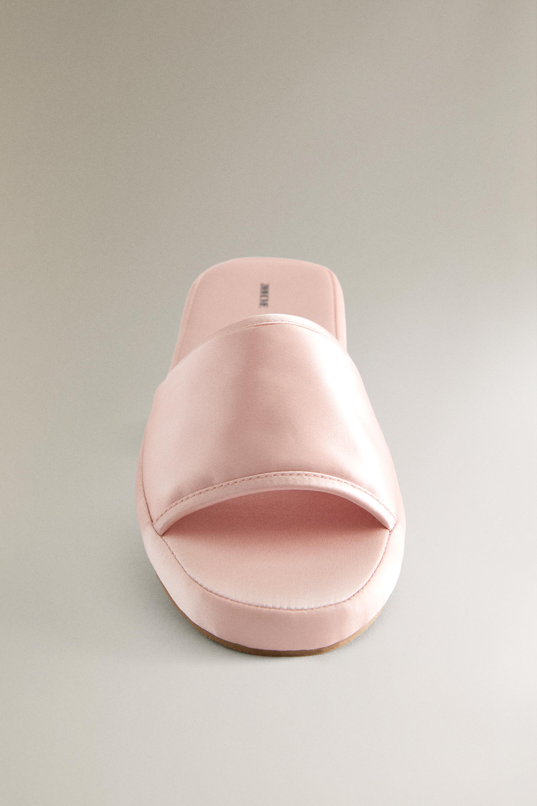 SATEEN FLATFORM SLIDER SLIPPERS