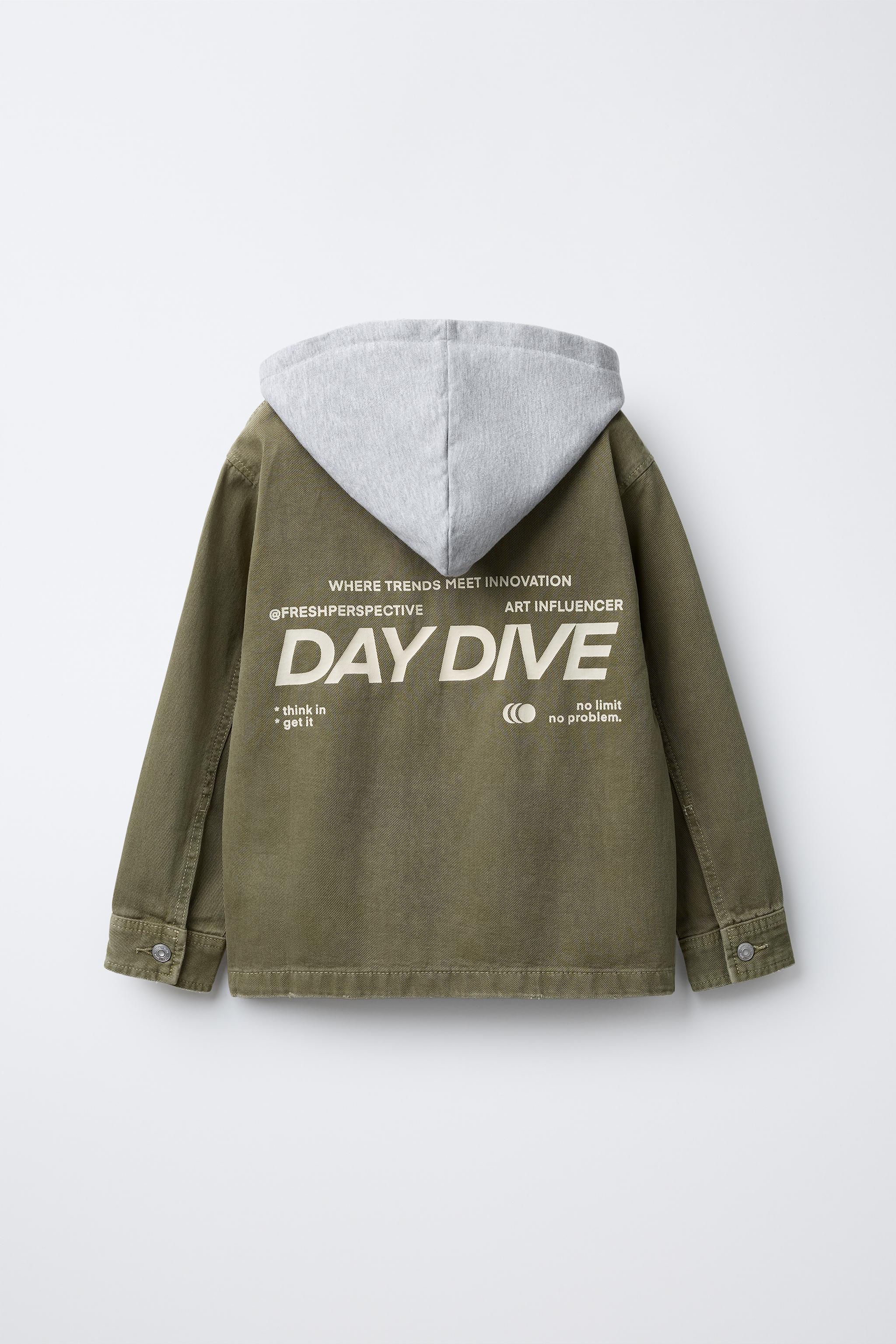 TWILL OVERSHIRT WITH REMOVABLE HOOD