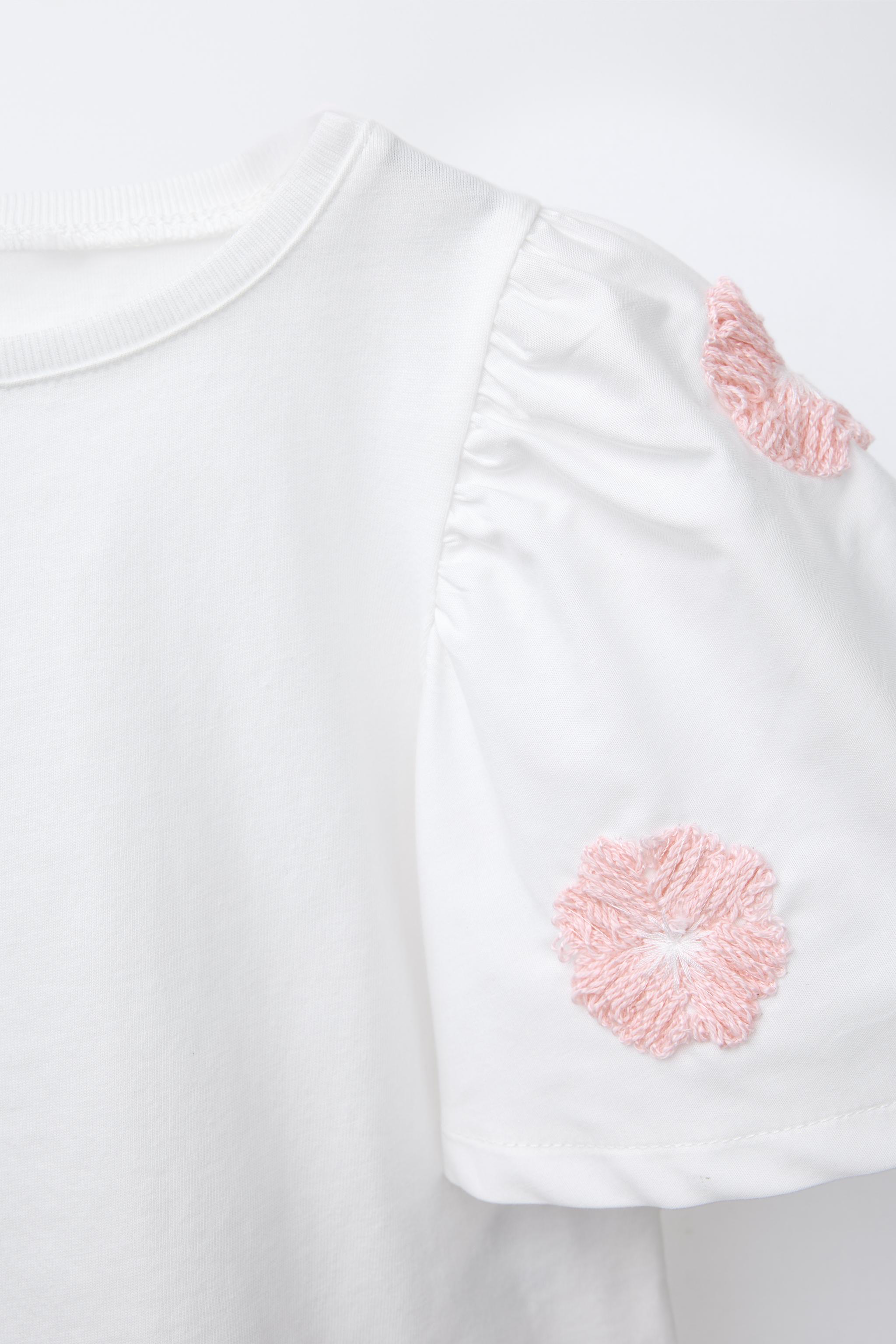 EMBROIDERED FLORAL COMBINATION BLOUSE