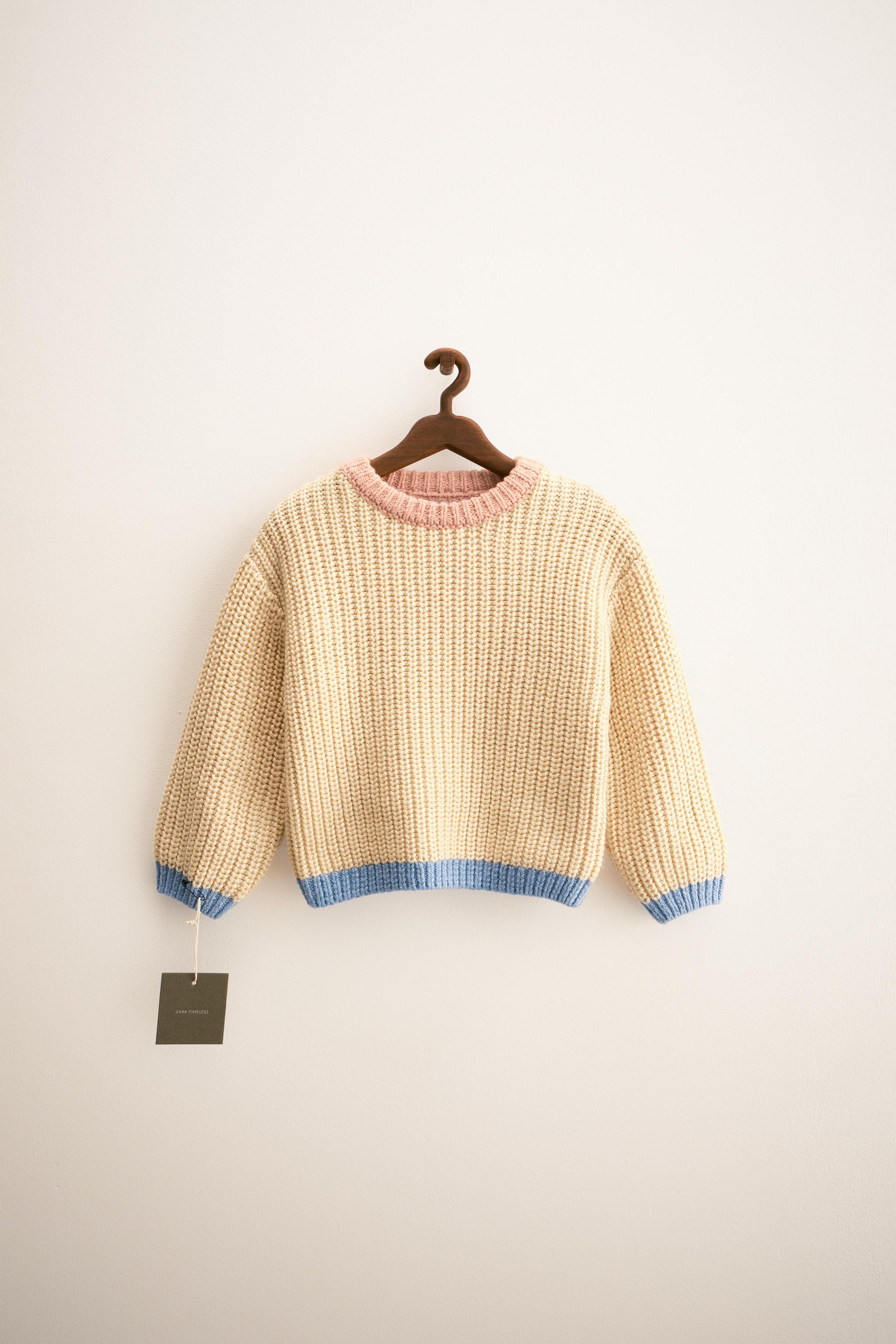 ZARA TIMELESS - CHUNKY KNIT SWEATER WITH CONTRAST TRIM