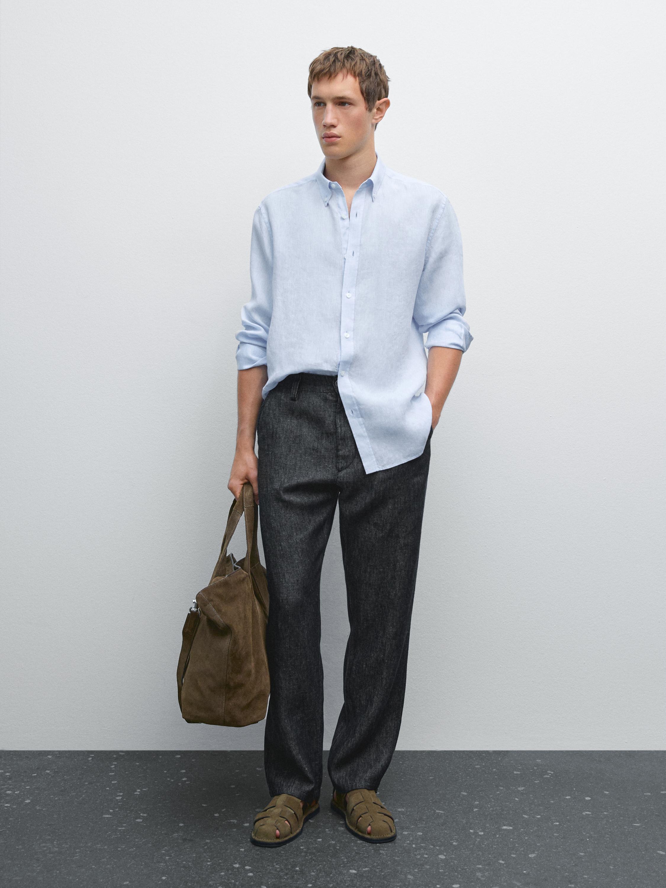 100% linen regular fit shirt