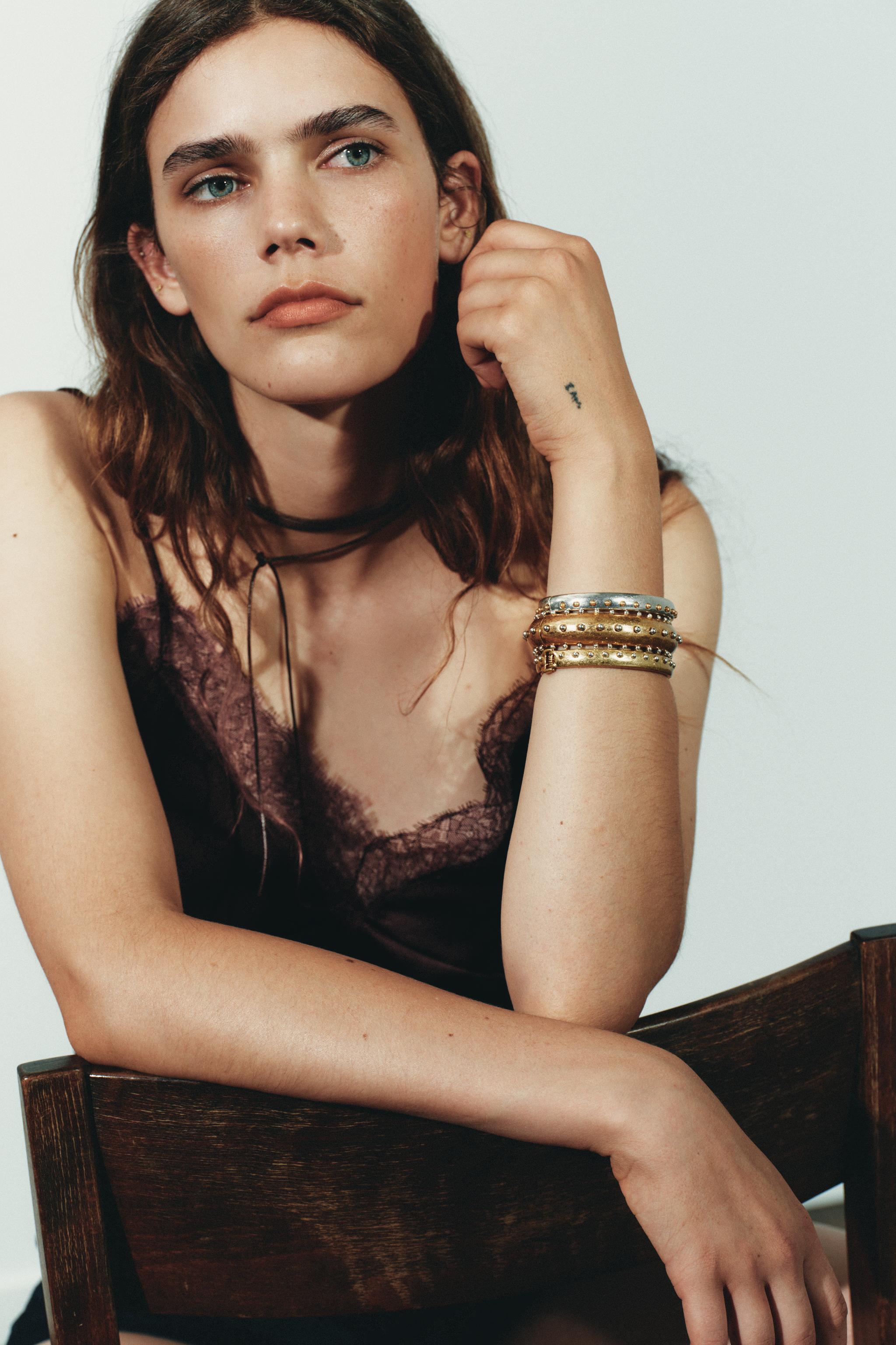 3-PACK OF METAL STUD BRACELETS