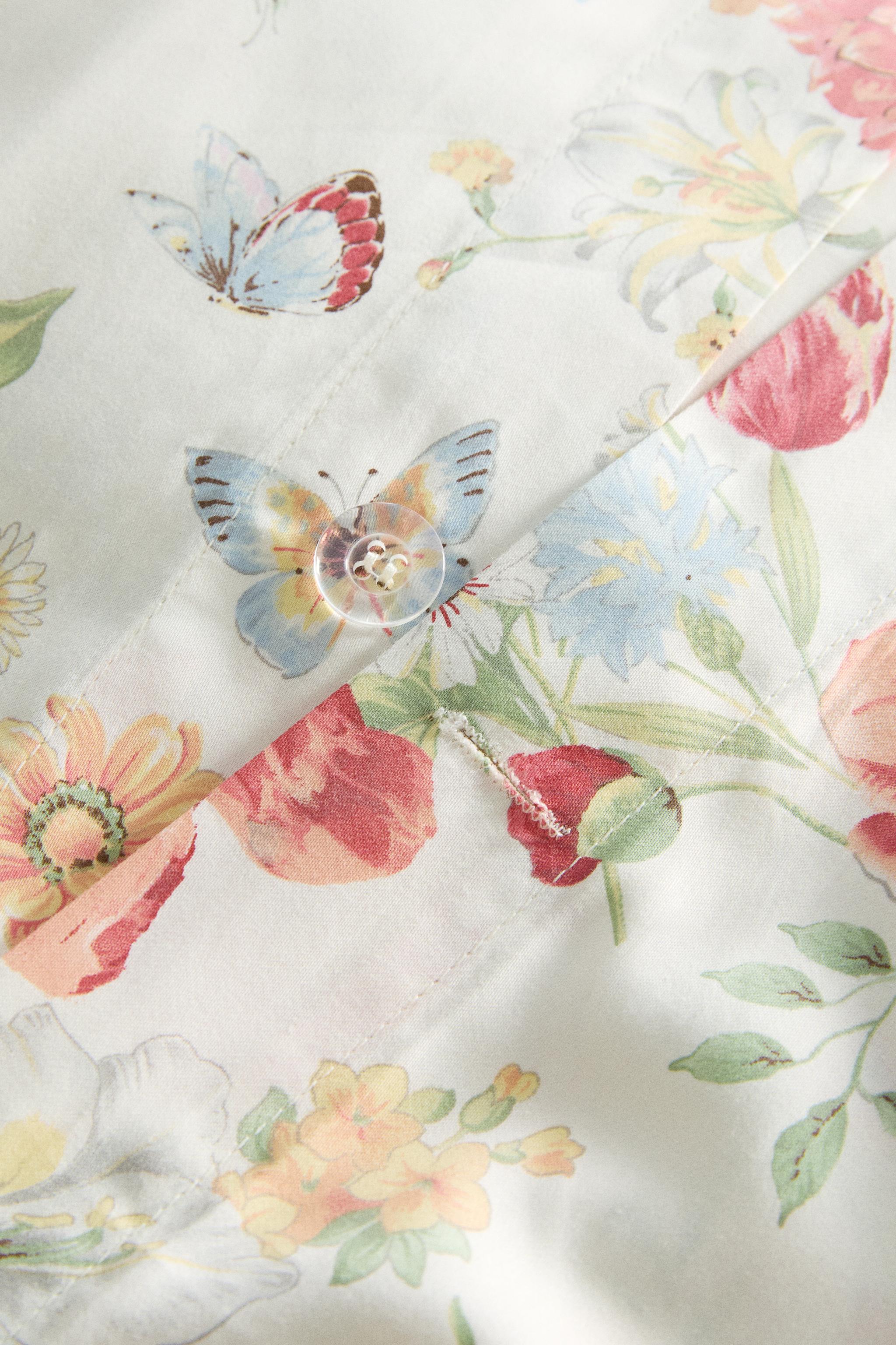 FLORAL PRINT SATEEN DUVET COVER
