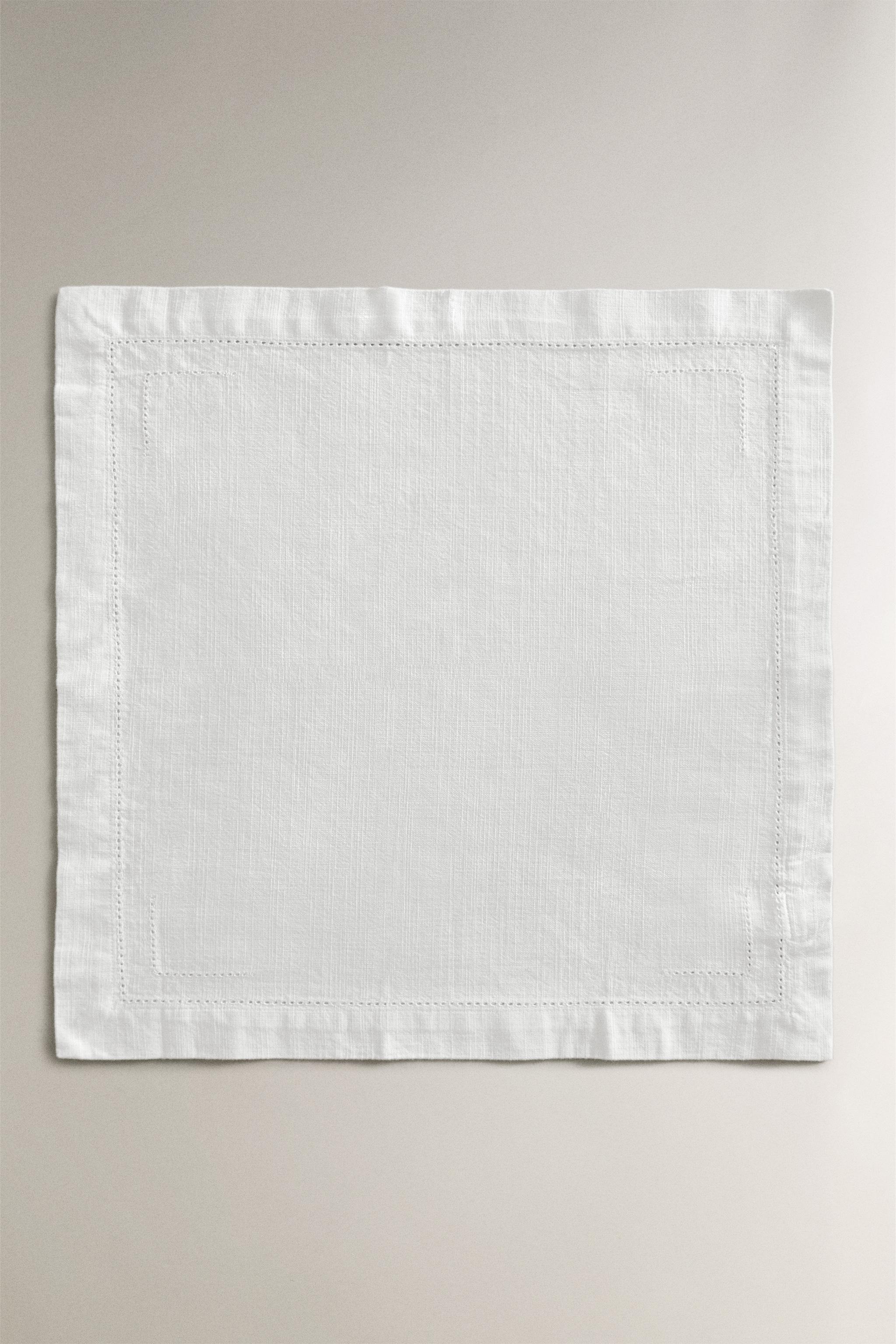 SET OF HEMSTITCHED COTTON NAPKINS (SET OF 2)