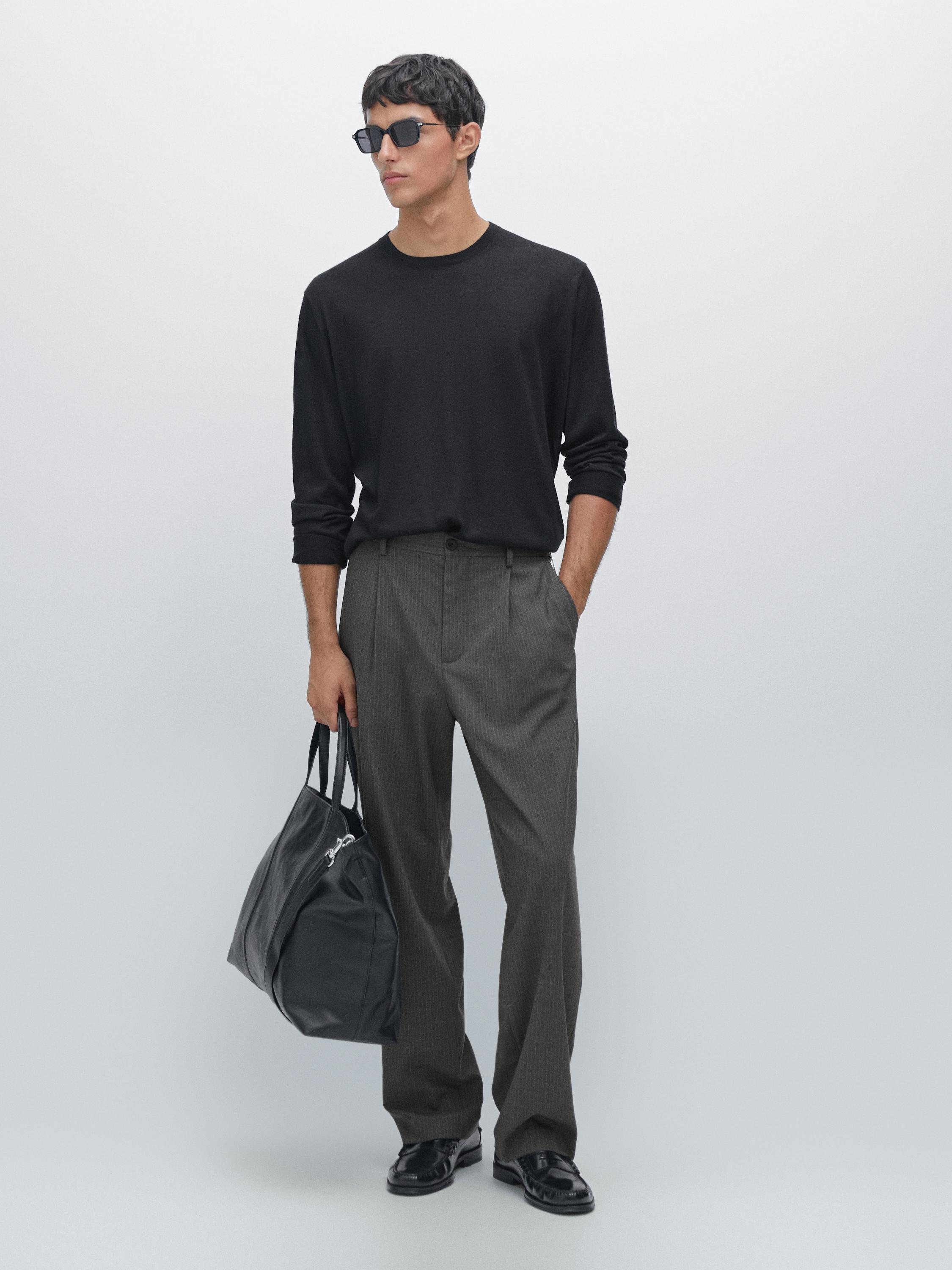 Knit 100% cashmere crew neck sweater