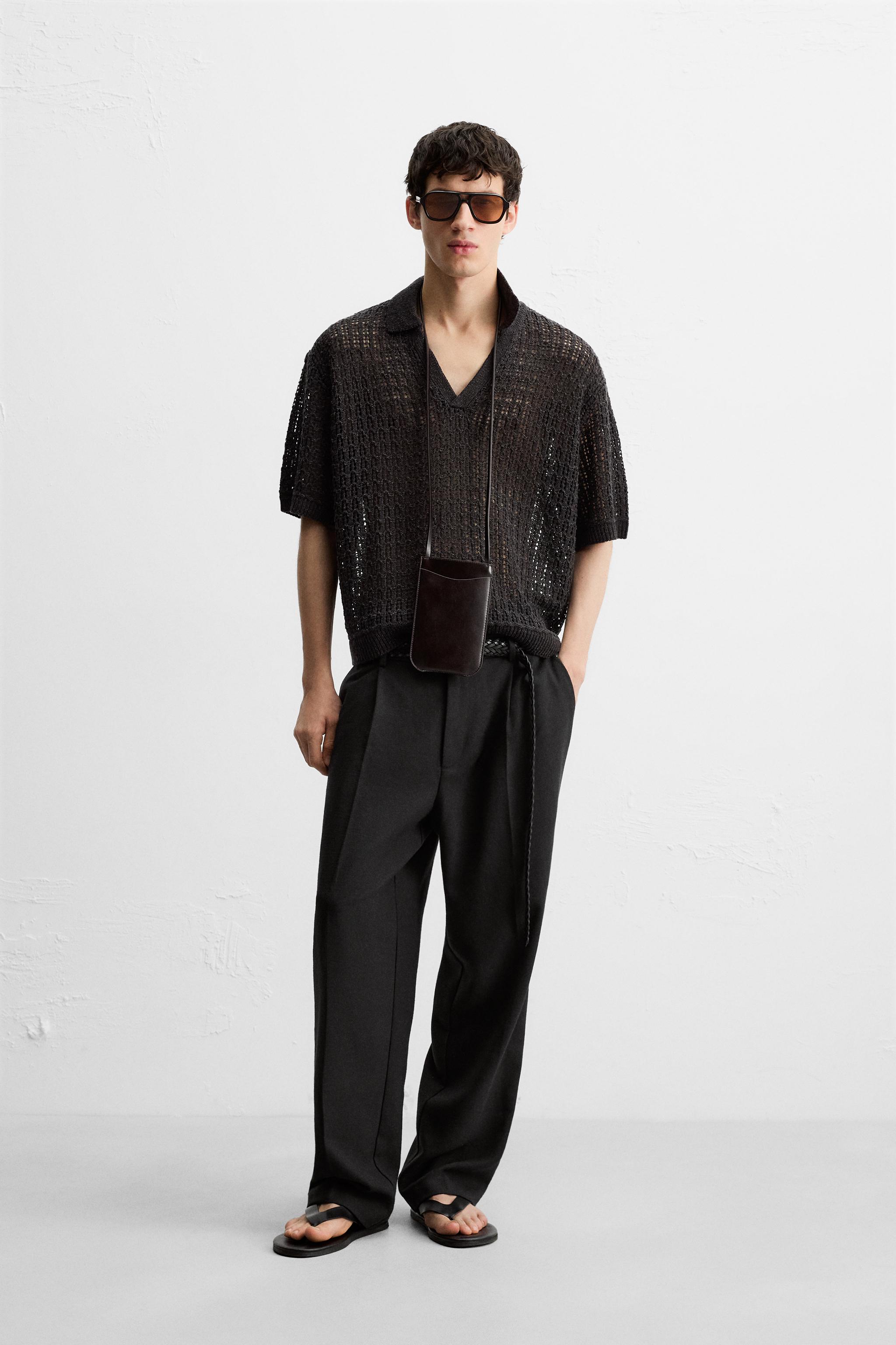 OPEN KNIT POLO SHIRT