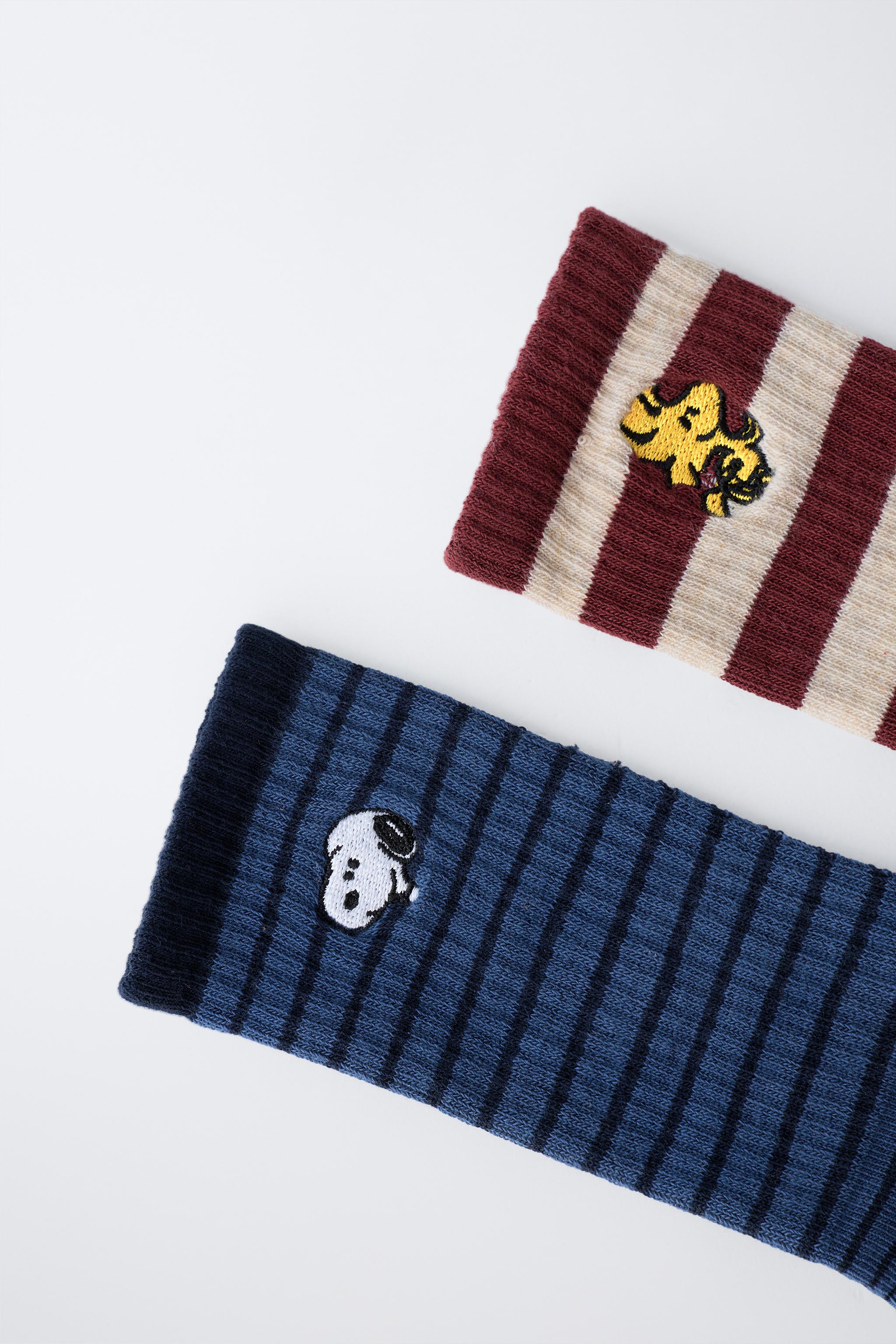 TWO-PACK OF STRIPED SNOOPY PEANUTS™ LONG SOCKS