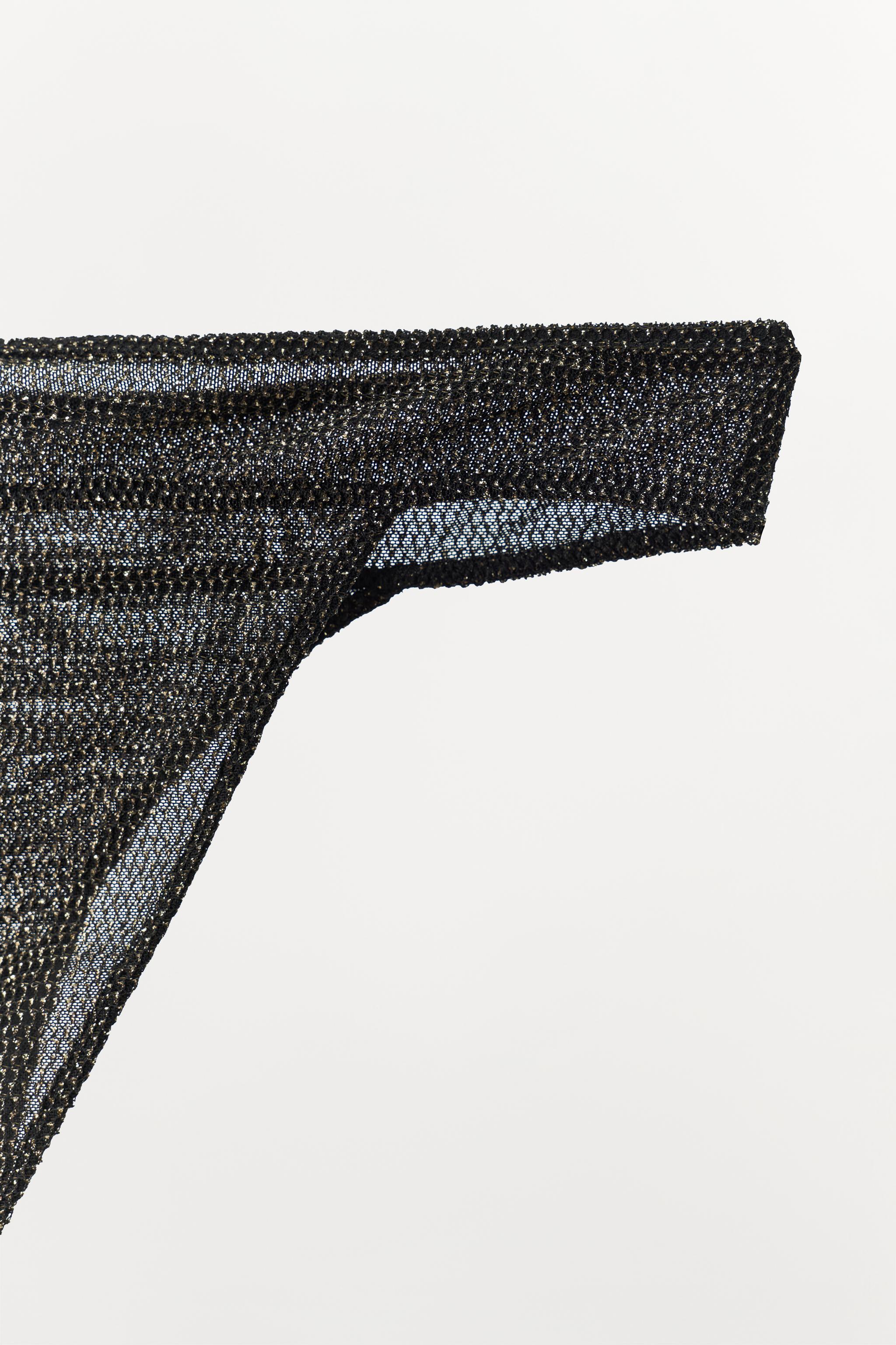 METALLIC THREAD NET PANTIES