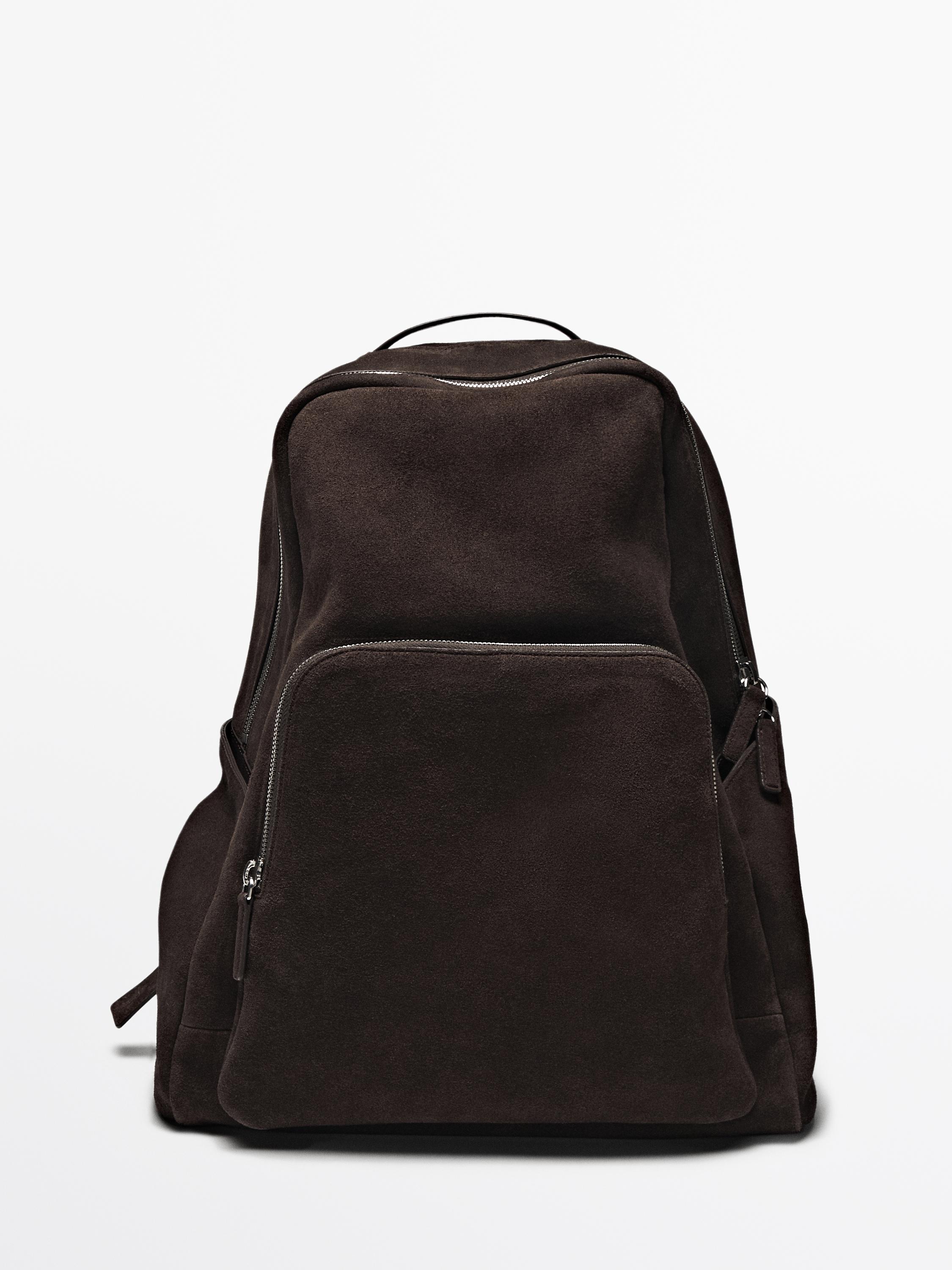 Nappa leather backpack with zip