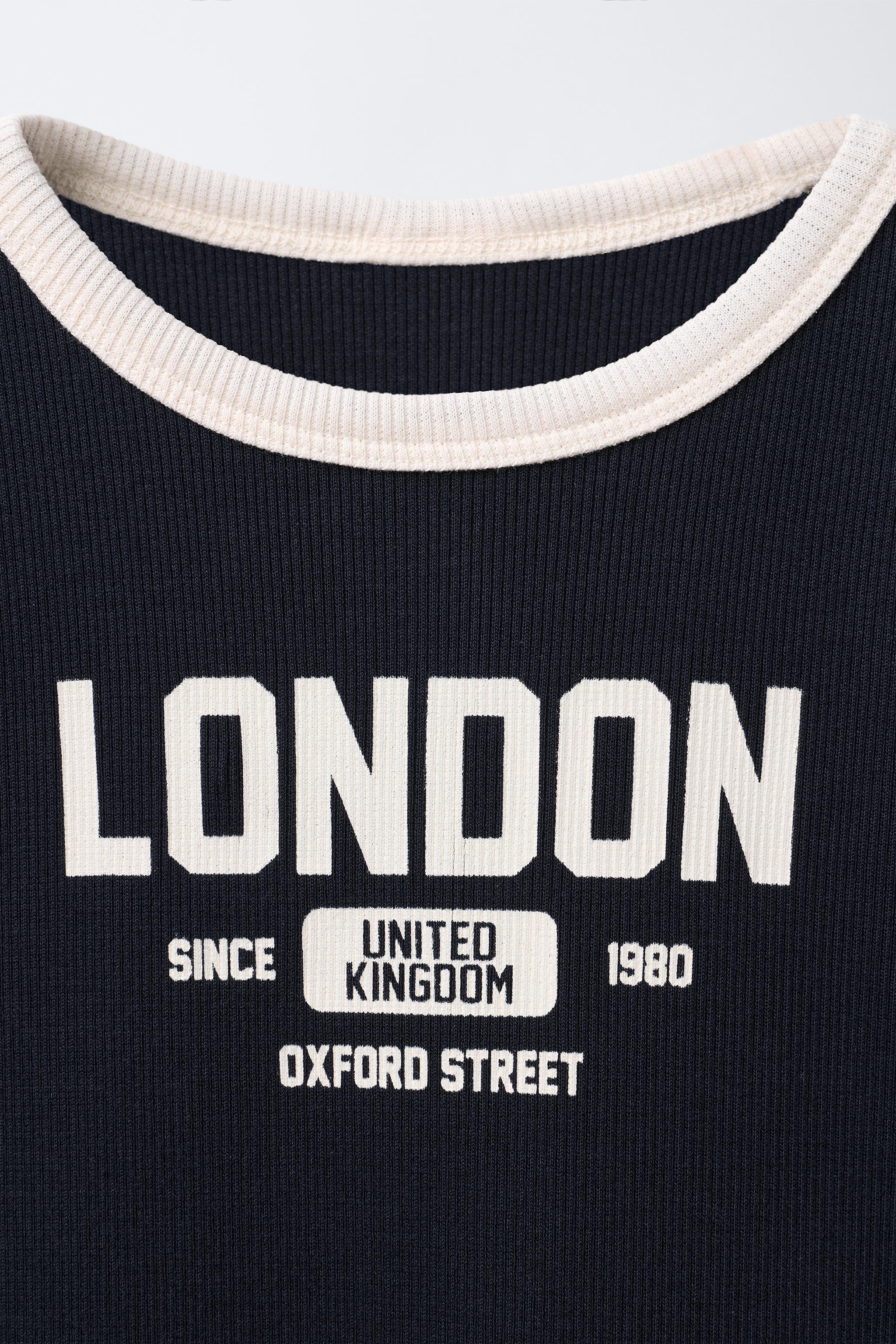 TEXT PRINT RIBBED DRESS