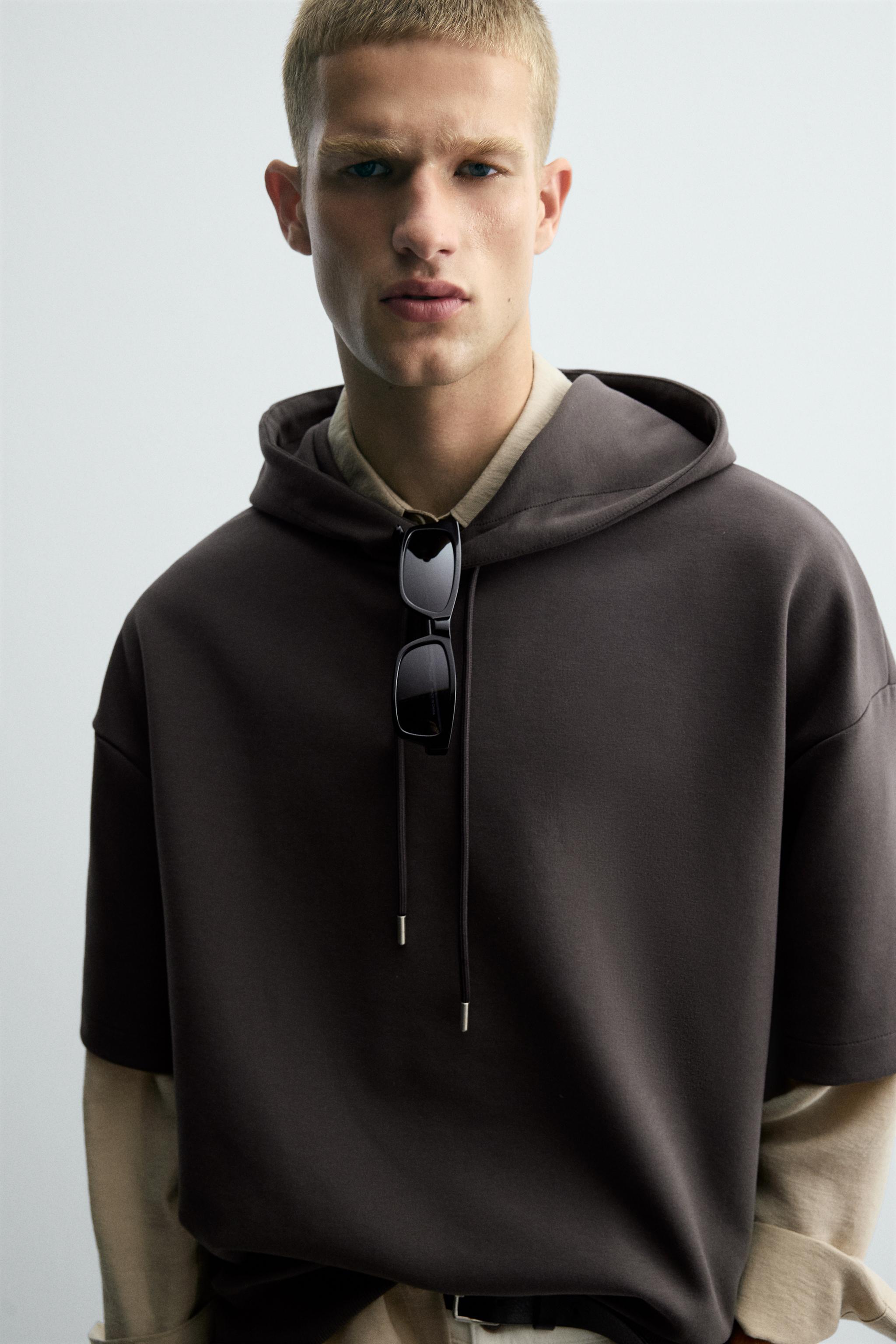 INTERLOCK HOODED SWEATSHIRT WITH LABEL