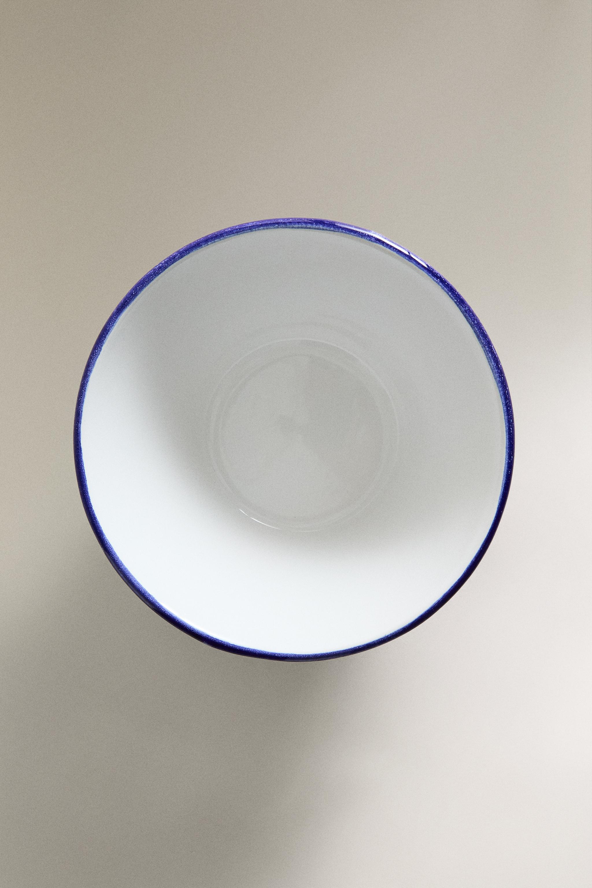 EARTHENWARE SALAD BOWL WITH CONTRAST RIM