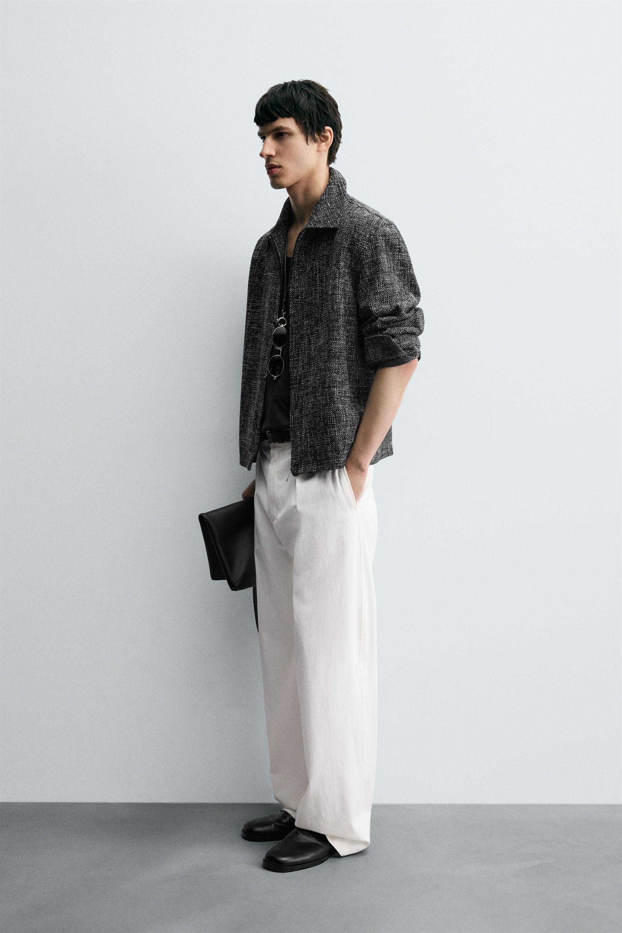 TEXTURED ZIP-UP OVERSHIRT